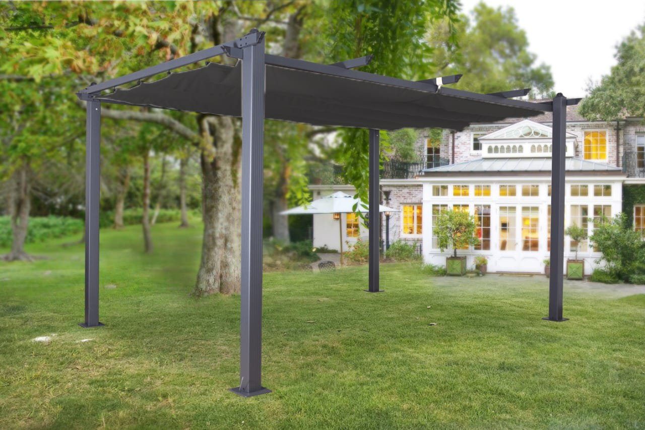 Jet-Line Pavillon Pavillon Gartenpavillon 3x4m Luxor anthrazit aus A