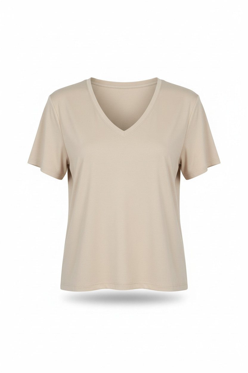 Zuckerwatte V-Shirt modisch geschnitten aus 100% Baumwolle günstig online kaufen