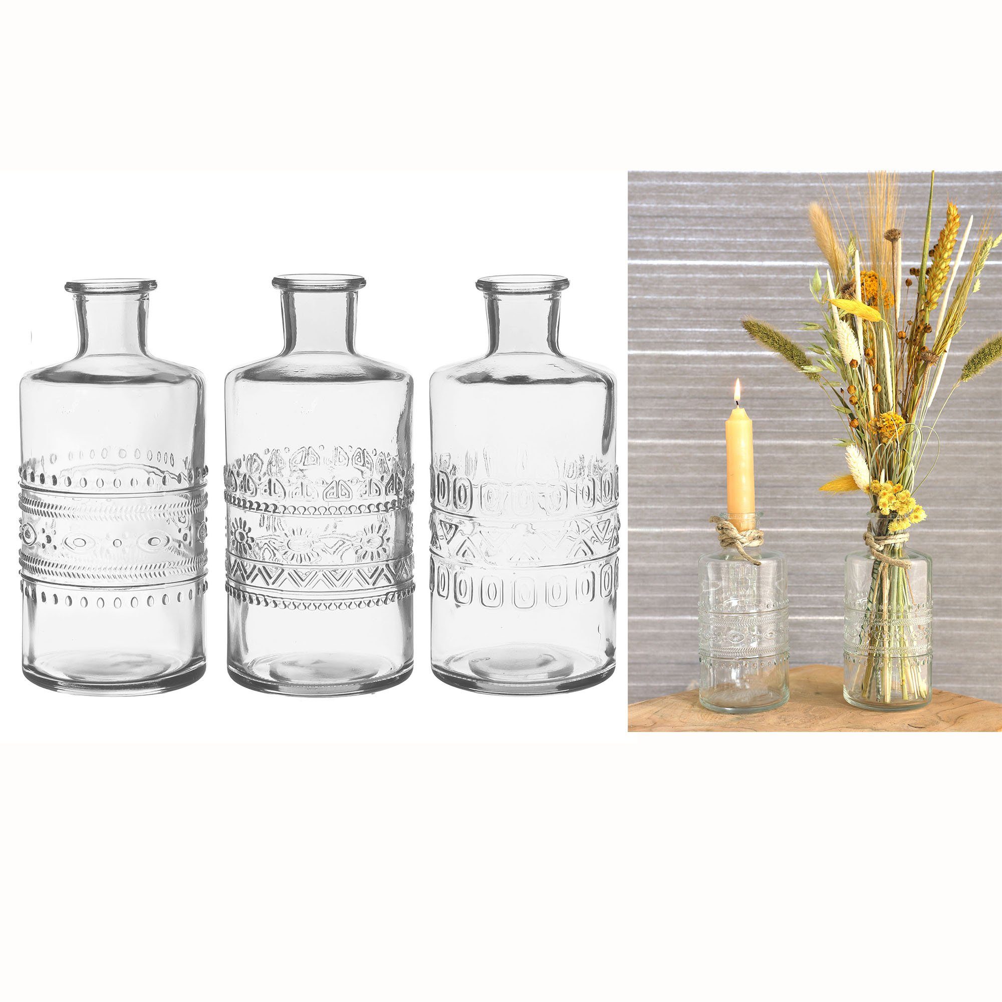 Annastore Dekovase 12 x Vasen / Glasflaschen / Korken oder Öllampe Tischvasen Blumenvase, Glasvase, Tischvase, Dekovase, Väschen, Tischdeko Hochzeit