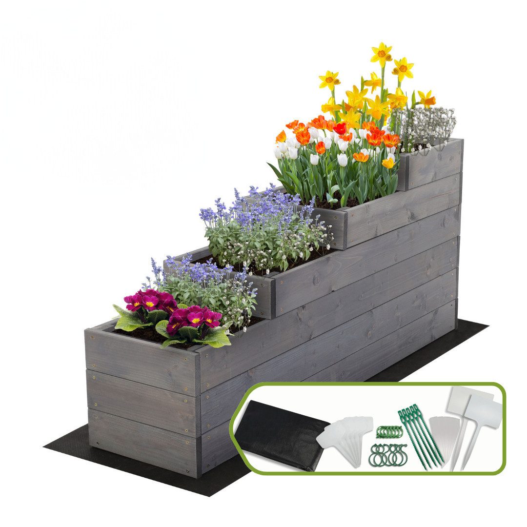 Modo24 Hochbeet ZP07 Kräuterbeet, Gartenbeet, Pflanzkasten, Blumenbeet, Gemüsegarten, für Garten und Terrasse, Kiefernholz Massivholz, Höhe 36 cm, 3 Farben