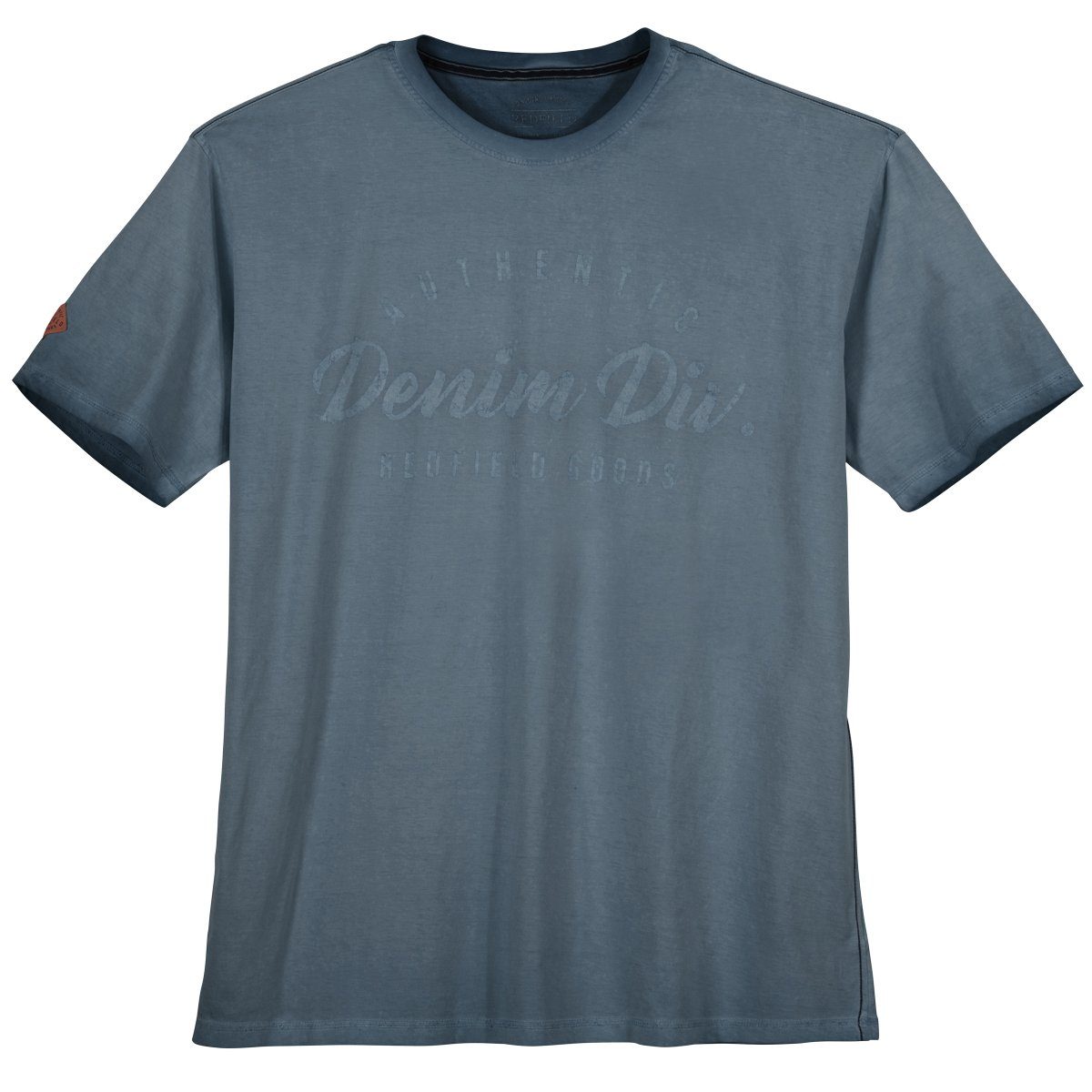 dunkelblau Used Redfield Übergrößen T-Shirt redfield Rundhalsshirt bedruckt Look