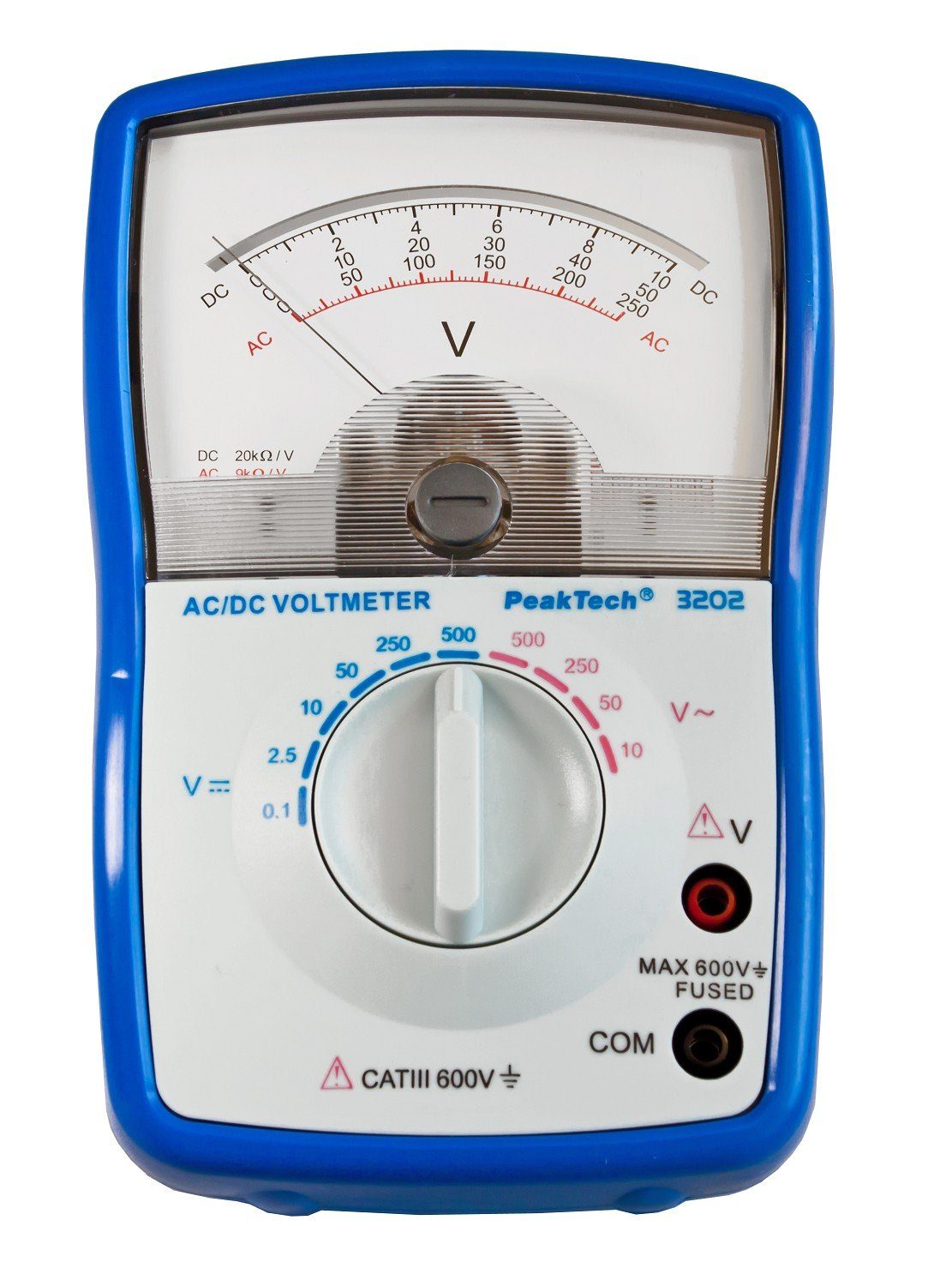 PeakTech Spannungsprüfer PeakTech P 3202: Analoges Voltmeter ~ 500 V AC/DC, (1 St)