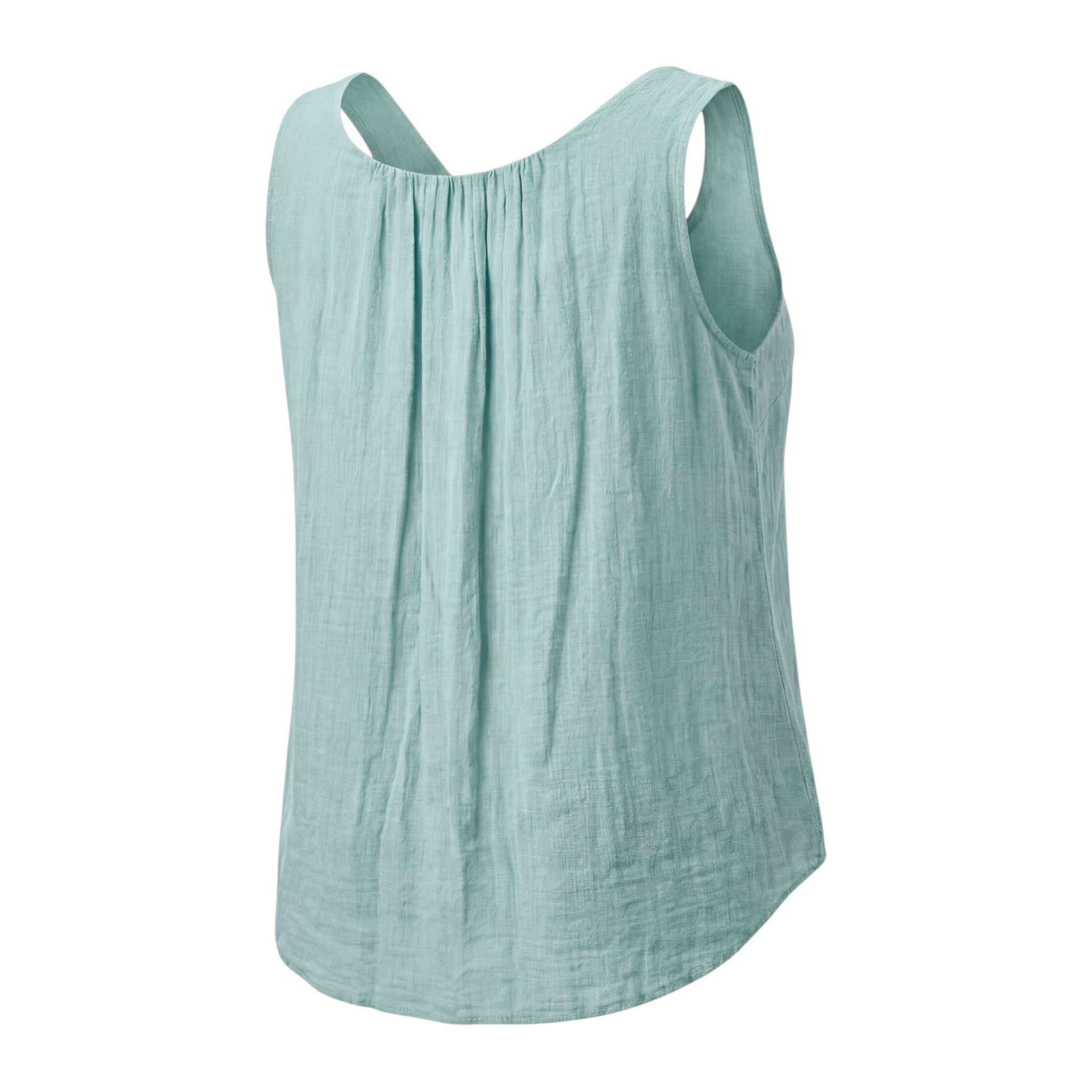 OriginalYou Trägertop Damen Sommer Top Leinenoptik blickdichtes Oberteil mit Innentop Größen von 36 bis 48, Unifarben, Rundhals
