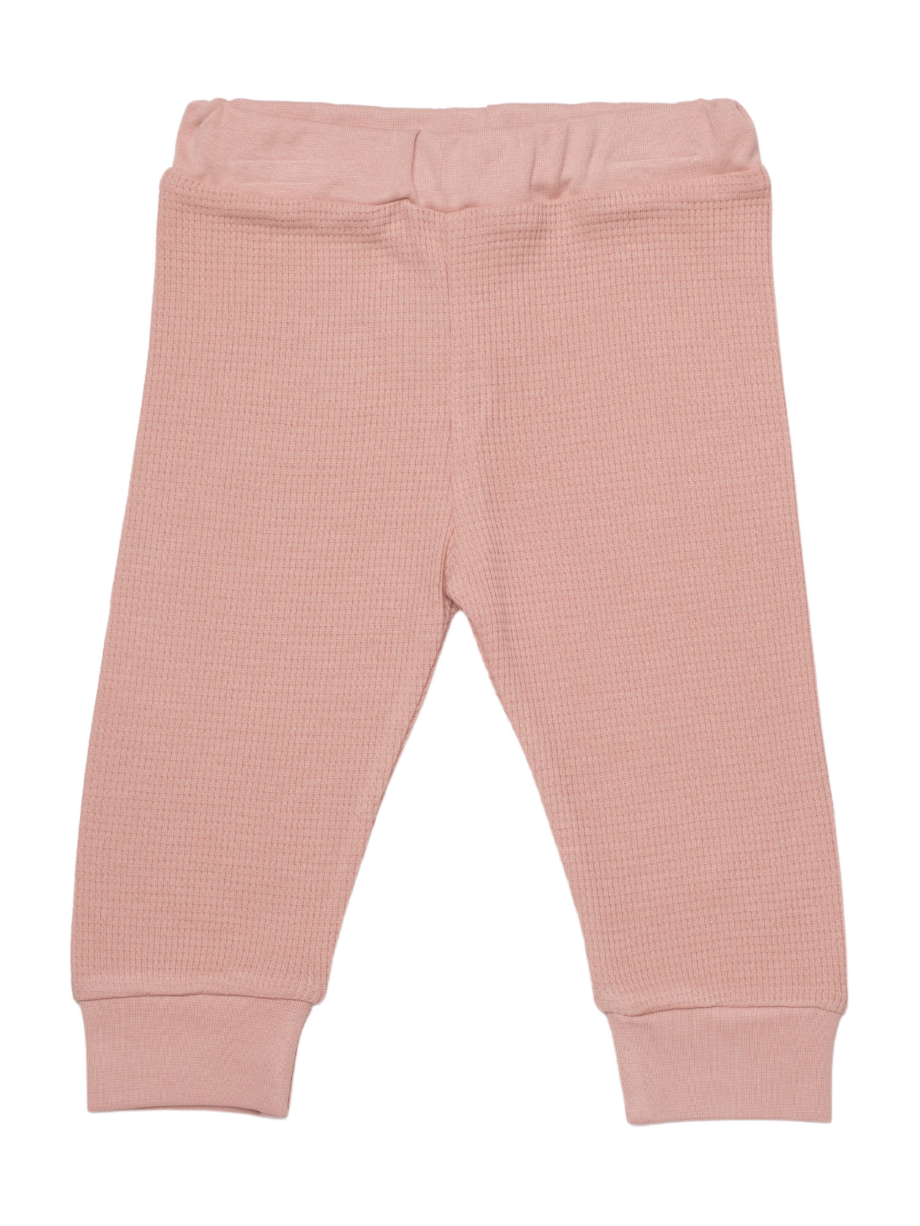 biorganic Langarmshirt & Hose Baby Waffle Smile für Jungen und Mädchen Unisex Langarm (2-tlg., Shirt & Hose) Waffelmuster, Bio-Baumwolle Größe 68-86