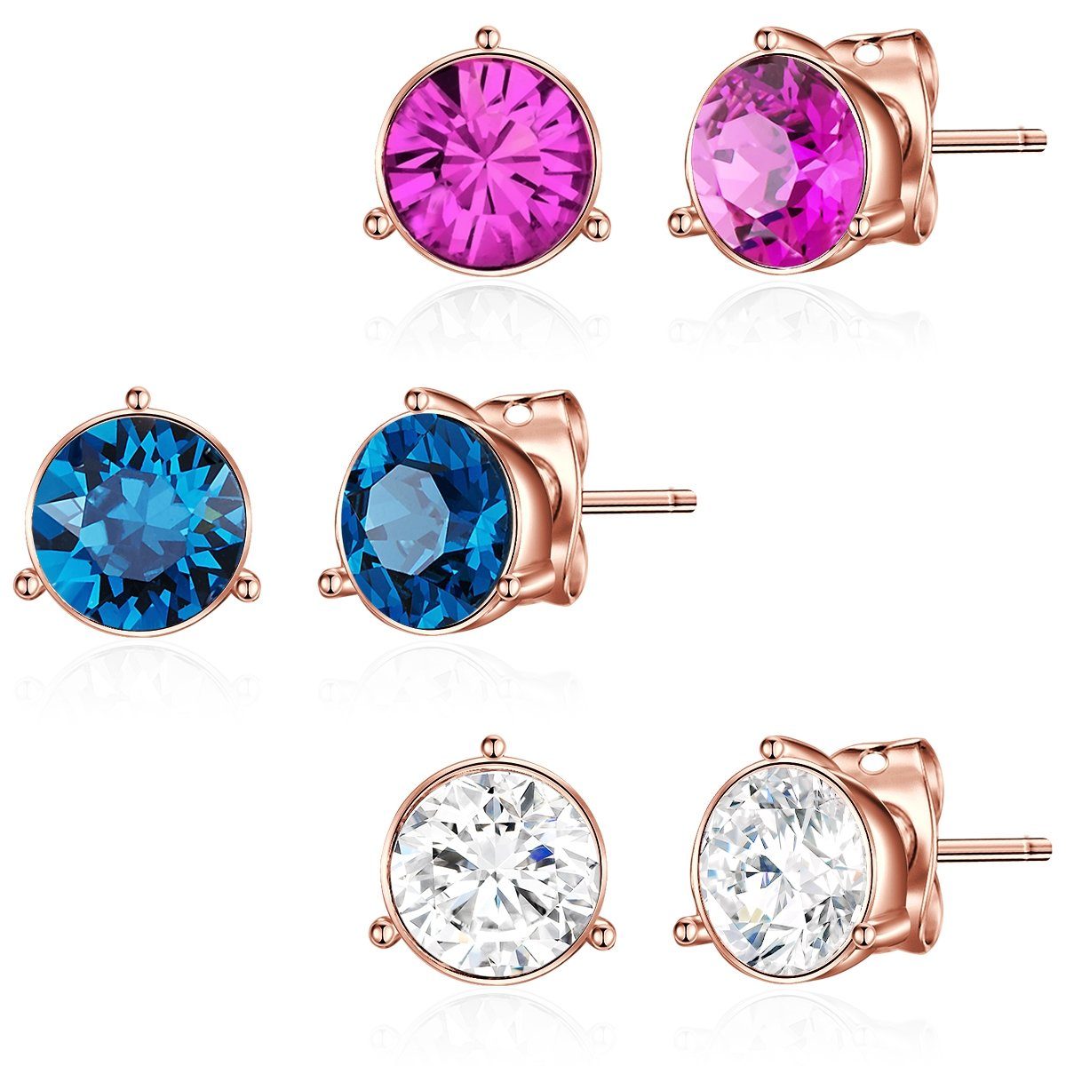 Lulu & Jane Paar Ohrhänger roségold, verziert mit Kristallen von Swarovski® günstig online kaufen