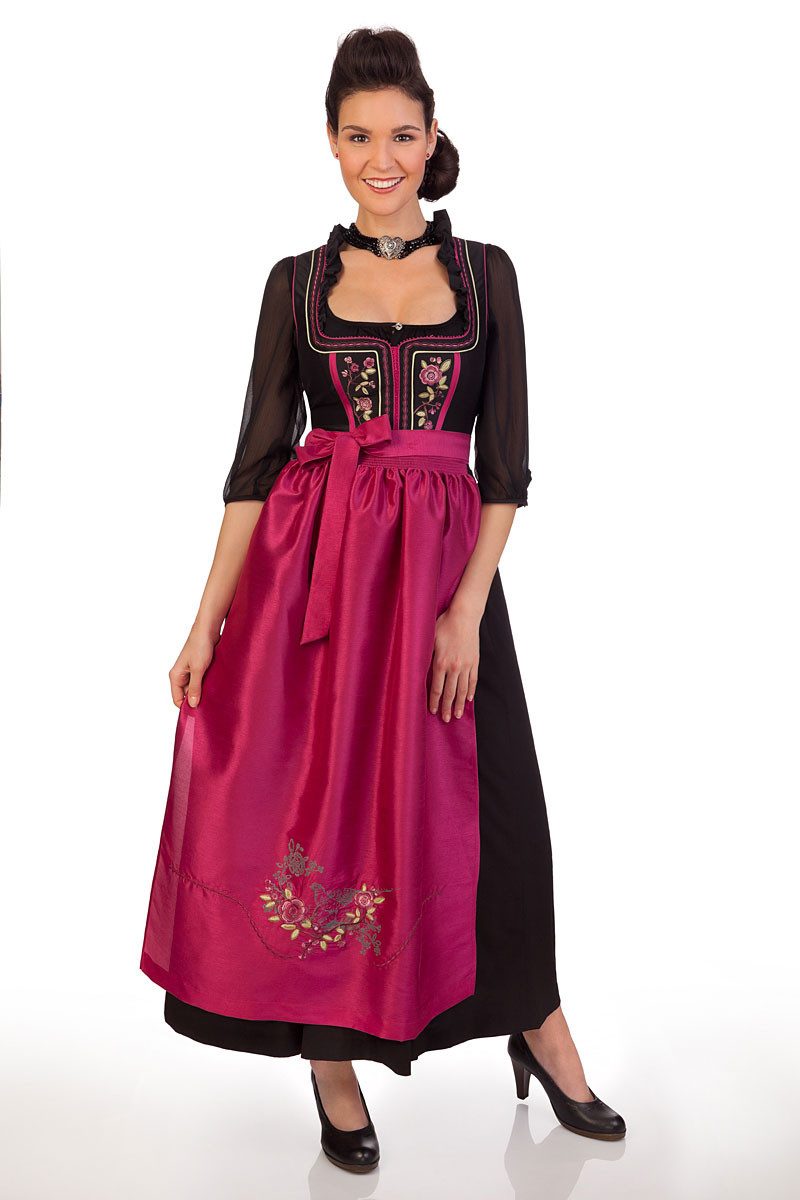 Spieth & Wensky Dirndl Dirndl lang 2tlg. - WINCHESTER - flaschengrün, beere