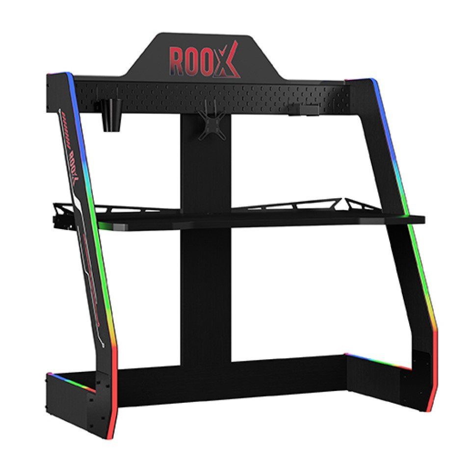 Möbel-Lux Schreibtisch Roox, mit LED und Monitorhalterung