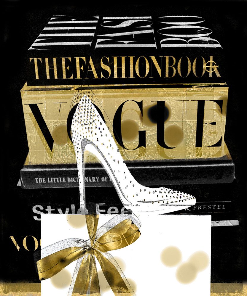 ArtUniverse Glasbild Fashion Books Mit Highheel I 60 x 80 cm, Modern