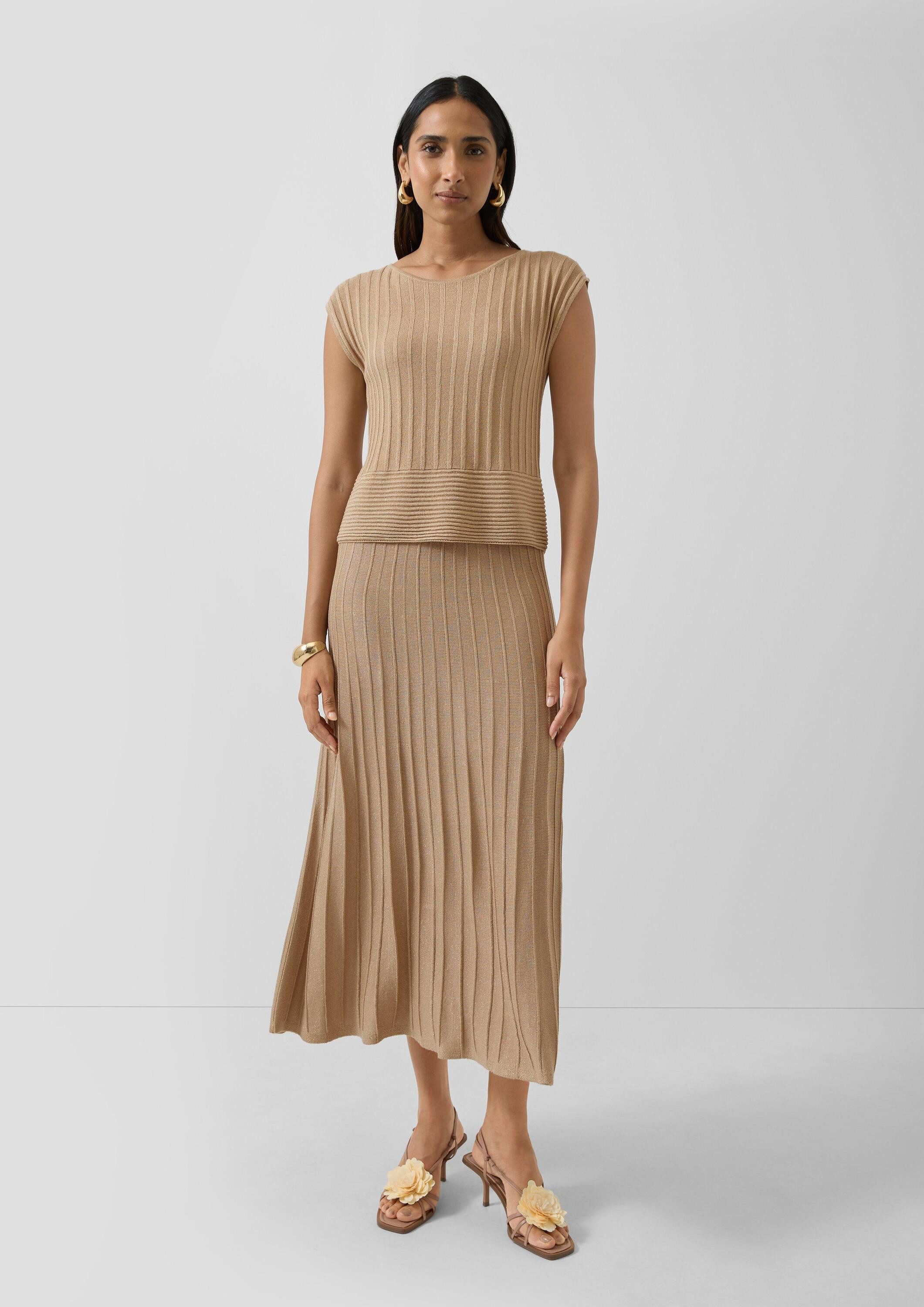 s.Oliver Midikleid Kleid Strick-Set aus Metallic-Garn