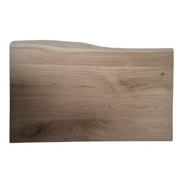 DM-Handel Waschtischplatte Eiche Holz Waschbeckenplatte (massiv Holz Waschtisch, Naturkante Waschbecken, von 40 cm bis 100 cm Breit), 4 cm stark