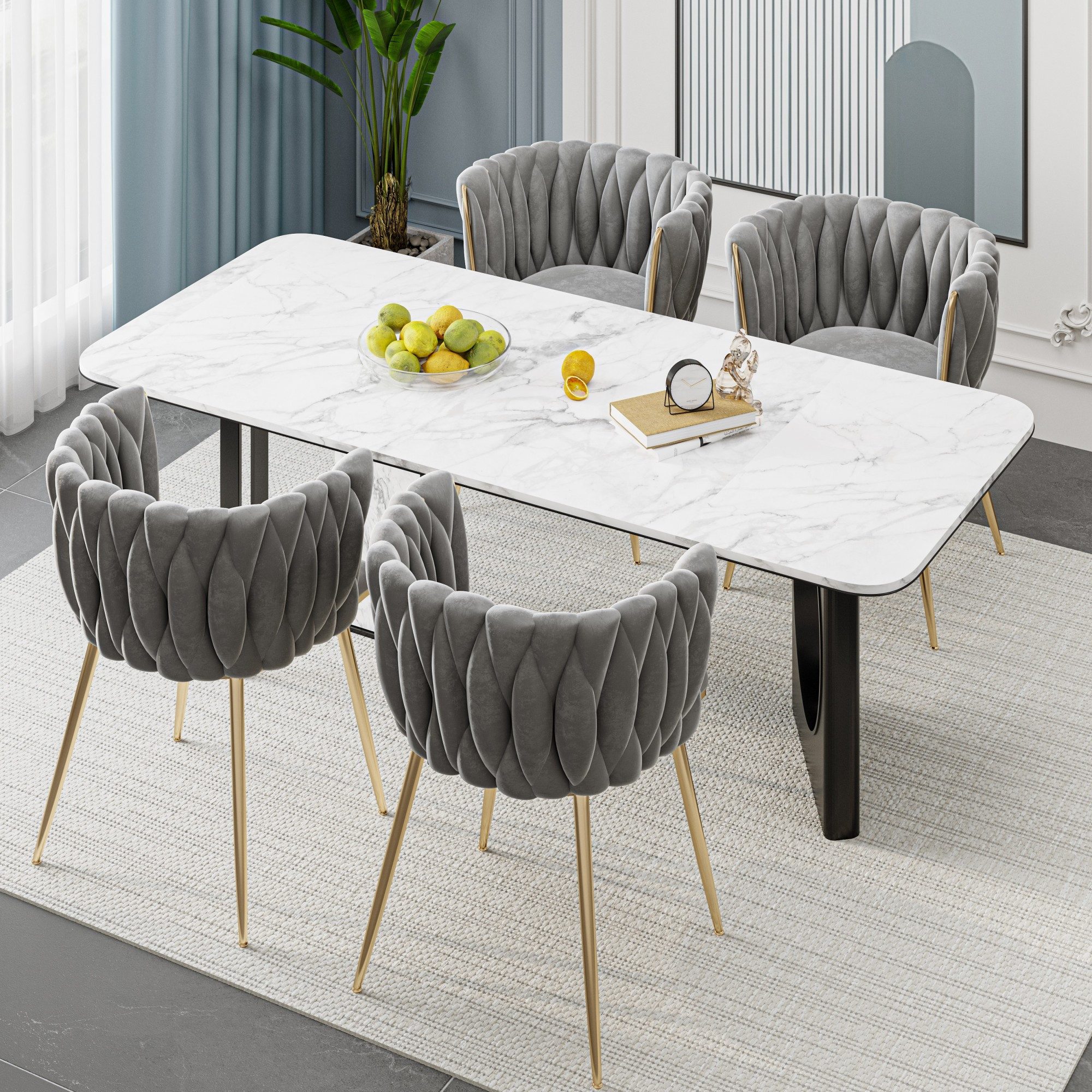 LVHOM Esszimmerstuhl Set mit runden Rückenlehne, günstig online kaufen