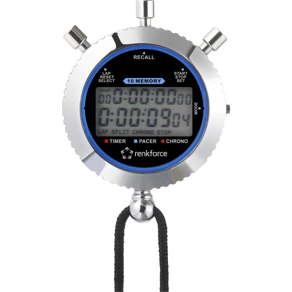 Renkforce Stoppuhr Renkforce RF-SW-200 Stoppuhr digital Silber