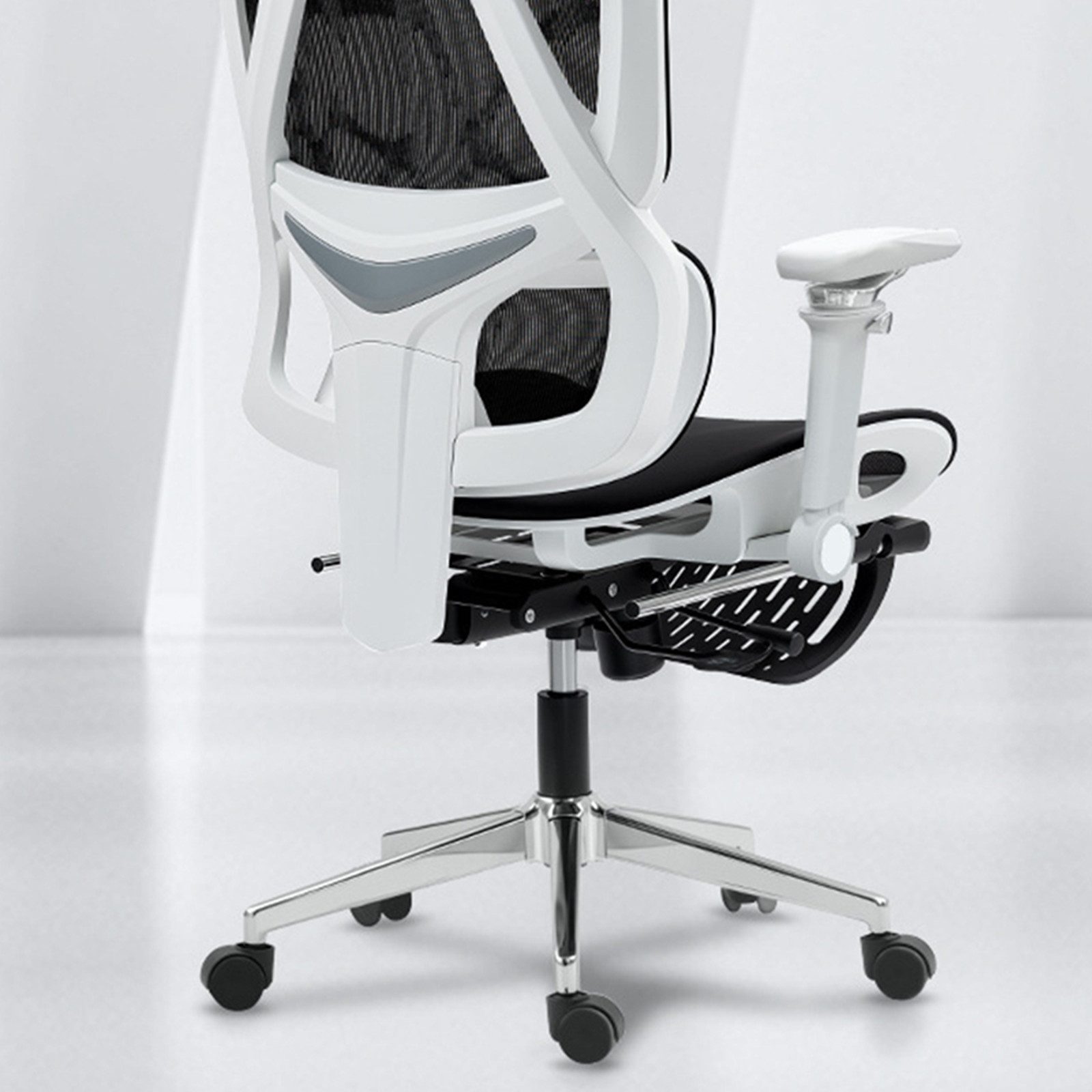 MECO Gaming-Stuhl Mesh-Bürostuhl mit 8D-Kopfstütze, 3D-Lendenstütze, 9D-Armlehnen, ergonomischer Schreibtischstuhl mit 145° Neigung, atmungsaktiv