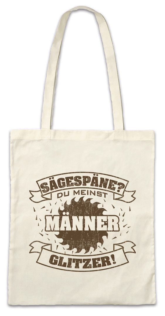 Beuteltasche Sägespäne Männerglitzer Stofftasche Schreiner Tischler Meister Holz