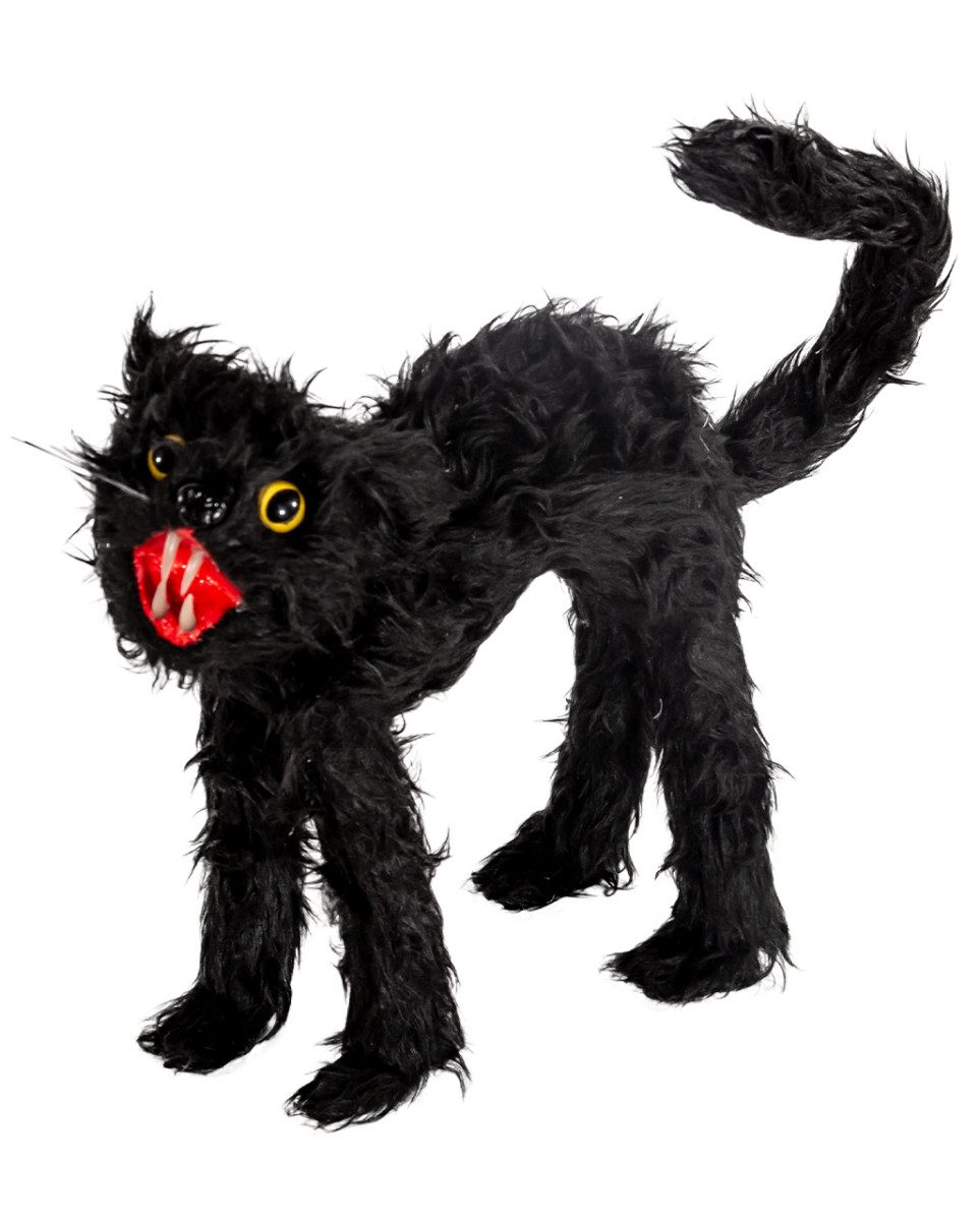 Horror-Shop Dekoobjekt Fauchende Katze als Deko für Halloween & Walpurgis günstig online kaufen