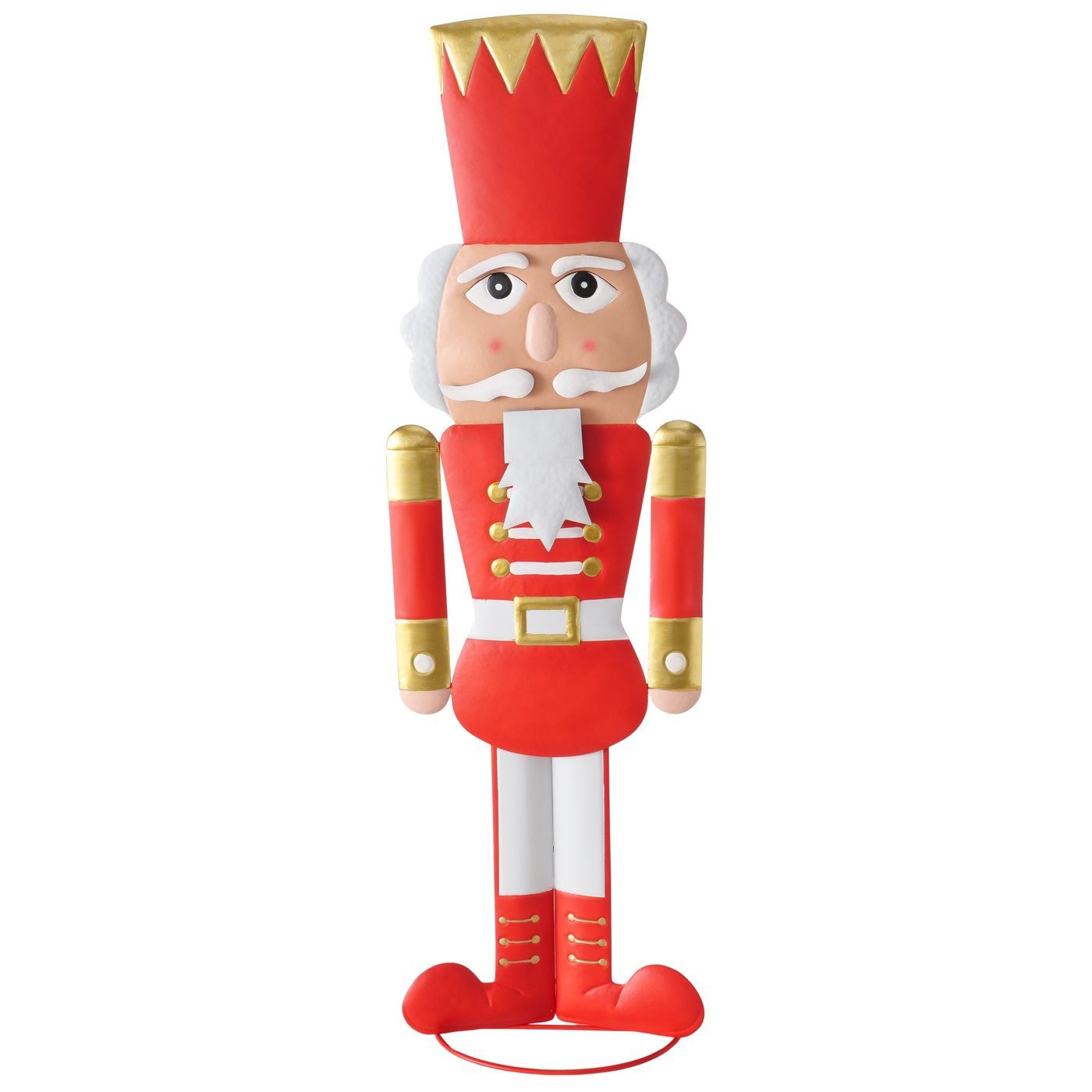 MF Nussknacker Nussknacker Helios Weihnachtsfigur Metall Rot Handgefertigt 115cm, (2-tlg)