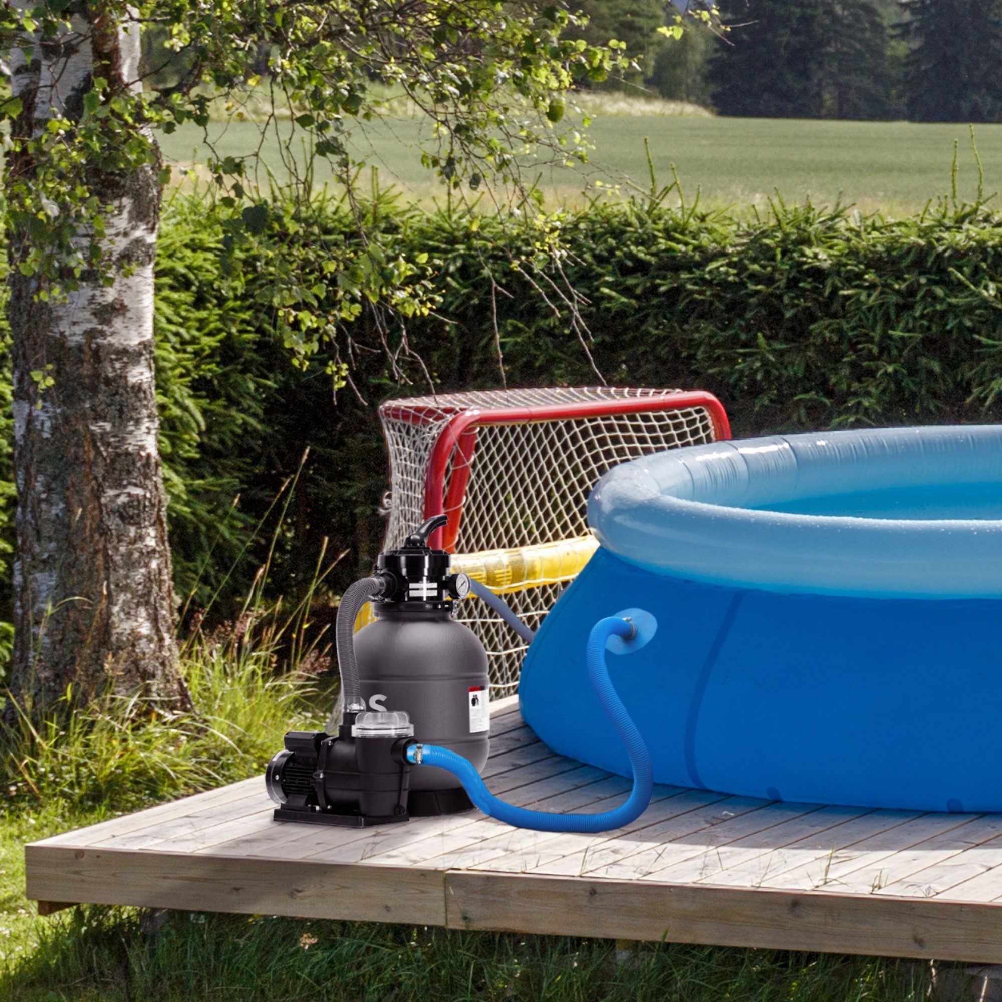 Arebos Sandfilteranlage mit Pumpe inkl.700g Filterbälle, günstig online kaufen