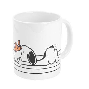 United Labels® Tasse The Peanuts Tasse Snoopy - Morgen Muffel aus Keramik Weiß 320 ml, Keramik