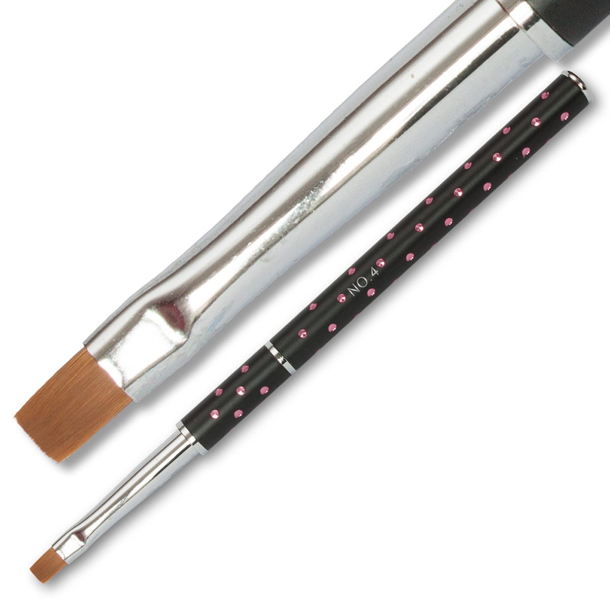 Nailart-Pinsel Steckpinsel Gr. 4 schwarz - Gelpinsel flach/gerade Gr. 4