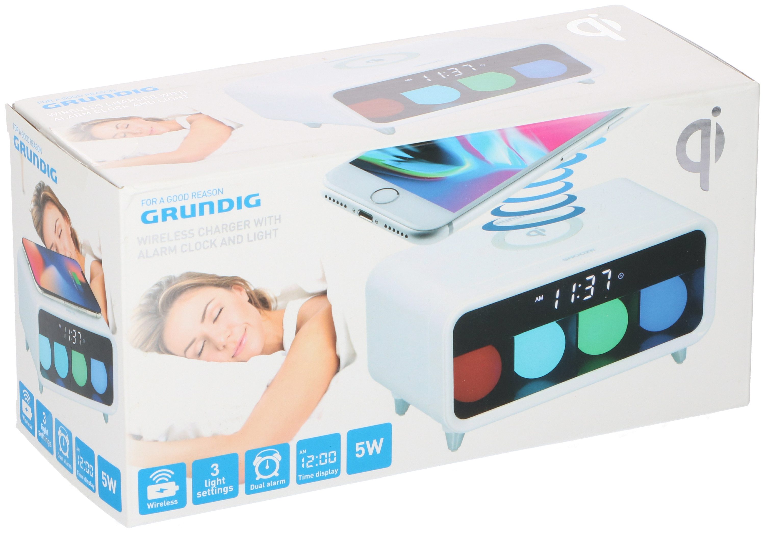 Grundig Quarzwecker Handy Charger 5W Stimmungslampe Alarm Wecker Wireless C günstig online kaufen