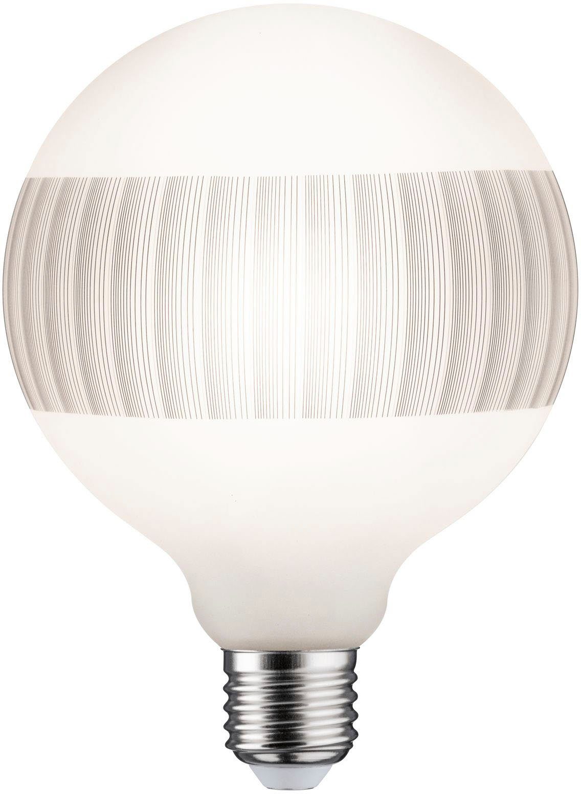 1 matt 125mm Warmweiß Paulmann St., Globe liniert, Schwarz Ringspiegel E27, LED-Leuchtmittel