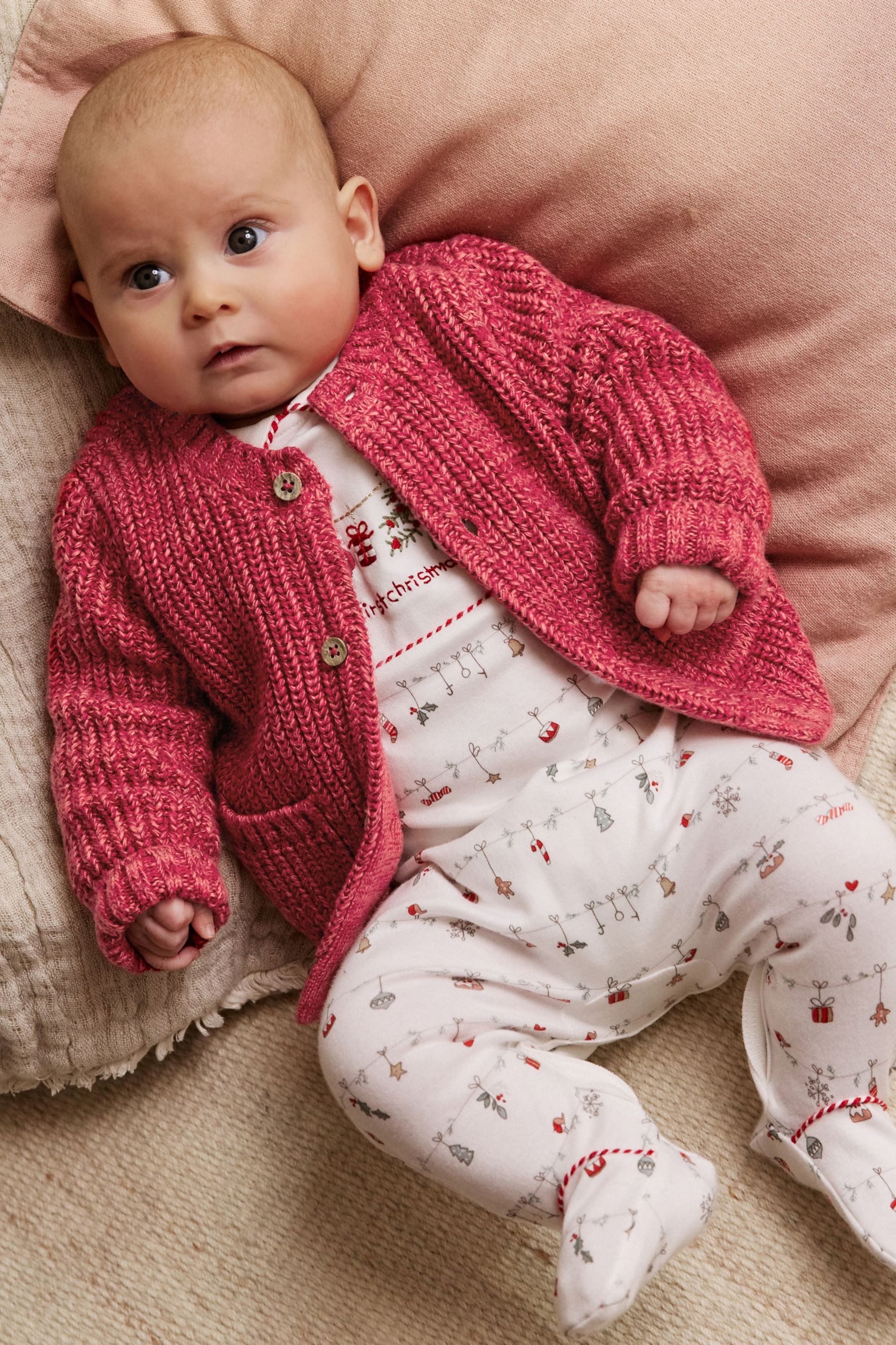 Strickjacke My First Christmas Baby-Strickjacke aus Baumwolle