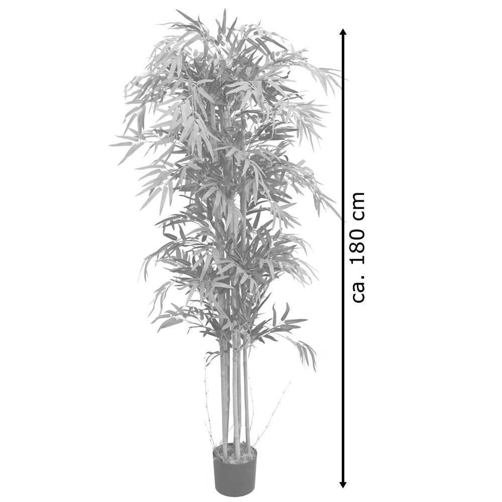 Kunstbaum Pflanze 180cm Decovego Echtholz Decovego, Kunstpflanze mit Künstliche Bambus Kunstpflanze