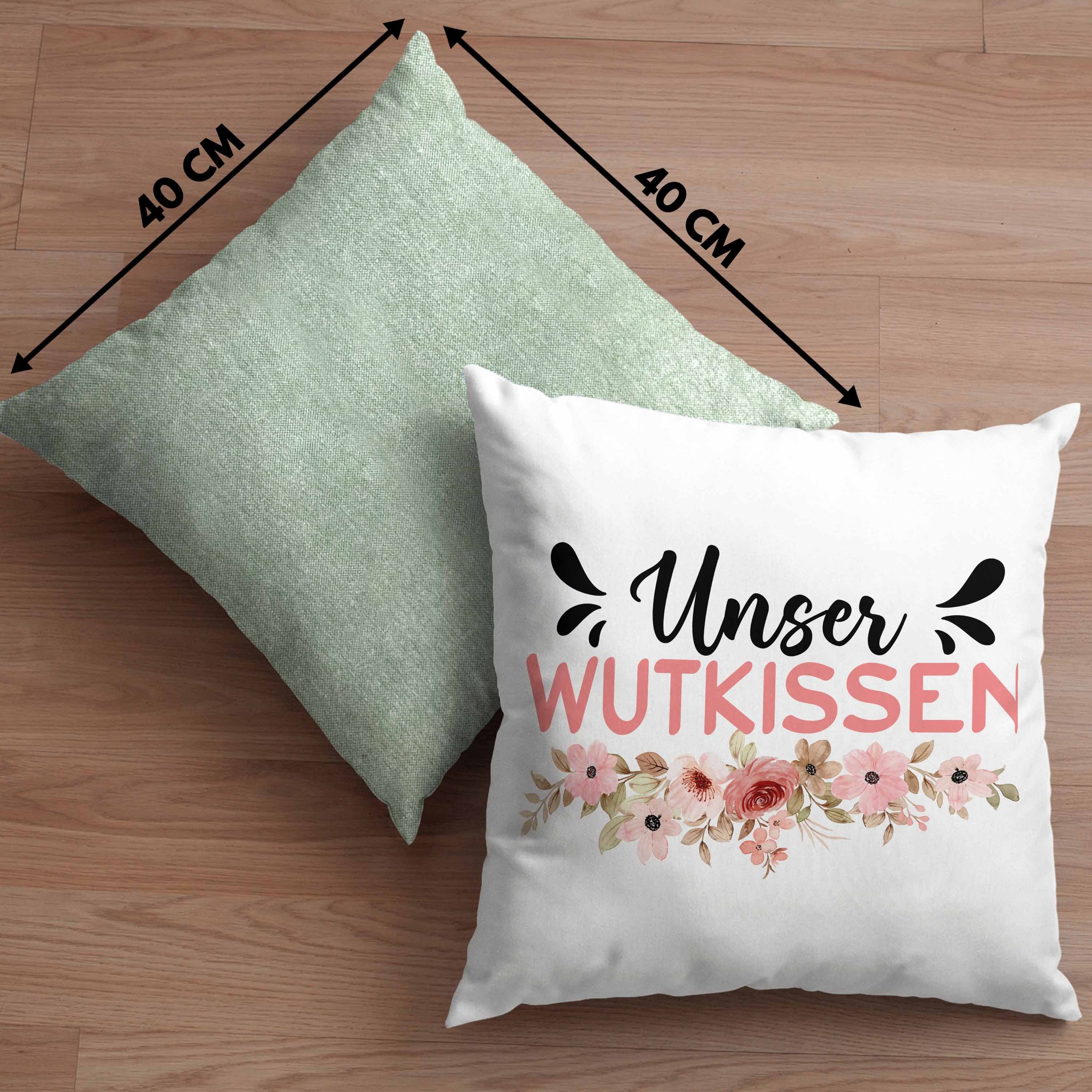 Wutkissen Spruch Füllung Geschenk Dekokissen mit - Trendation 40x40 Dekokissen Grün Kissen Trendation Lustiger Wut-Kissen