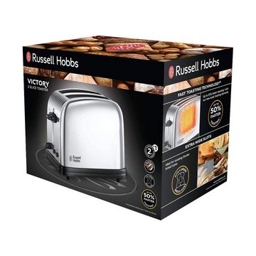RUSSELL HOBBS Toaster RUSSELL HOBBS Toaster Victory 23311-56 Edelstahl, 2 kurze Schlitze, für 2 Scheiben, extra breite Toastschlitze, Retro Design