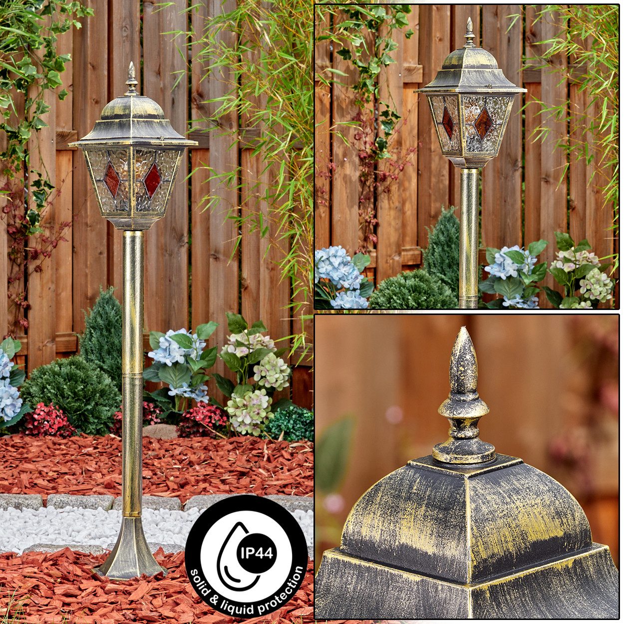 hofstein Pollerleuchte Außenwegeleuchte aus Metall/Glas in günstig online kaufen