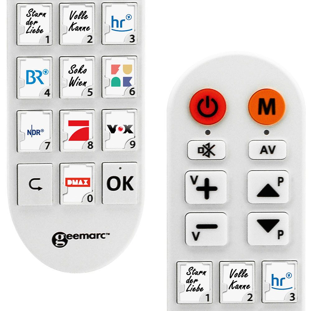 Geemarc Geemarc TV Photo 100 Universal-Fernbedienung (LED zur Anzeige des Bedienungsmodus (klassisch/Fototasten)