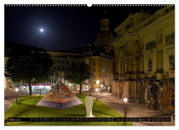 CALVENDO Wandkalender Eine Nacht in Dresden (Premium, hochwertiger DIN A2 Wandkalender 2023, Kunstdruck in Hochglanz)