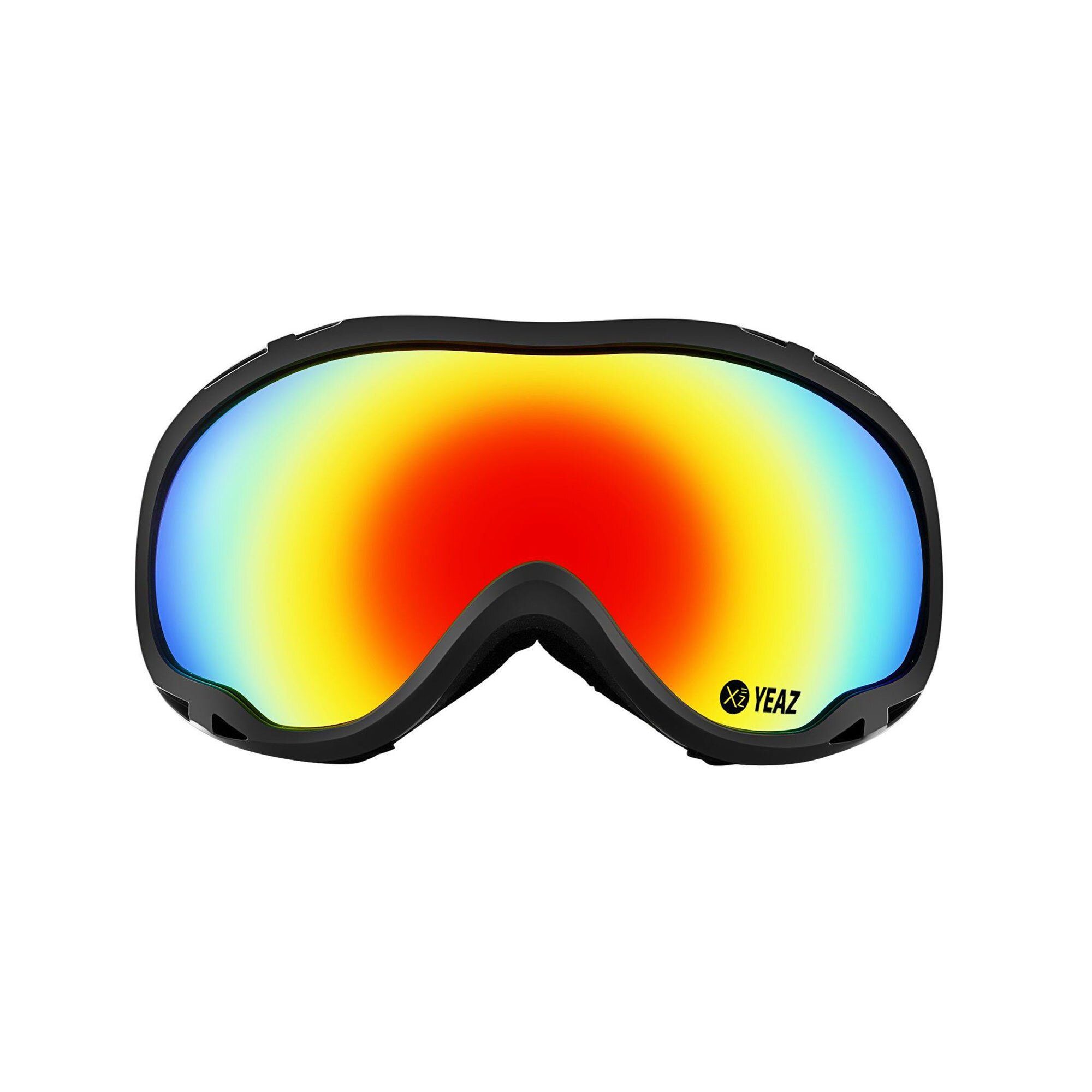 YEAZ Skibrille CLIFF Ski- Snowboardbrille schwarz, Premium-Ski- und Snowboardbrille für Erwachsene und Jugendliche