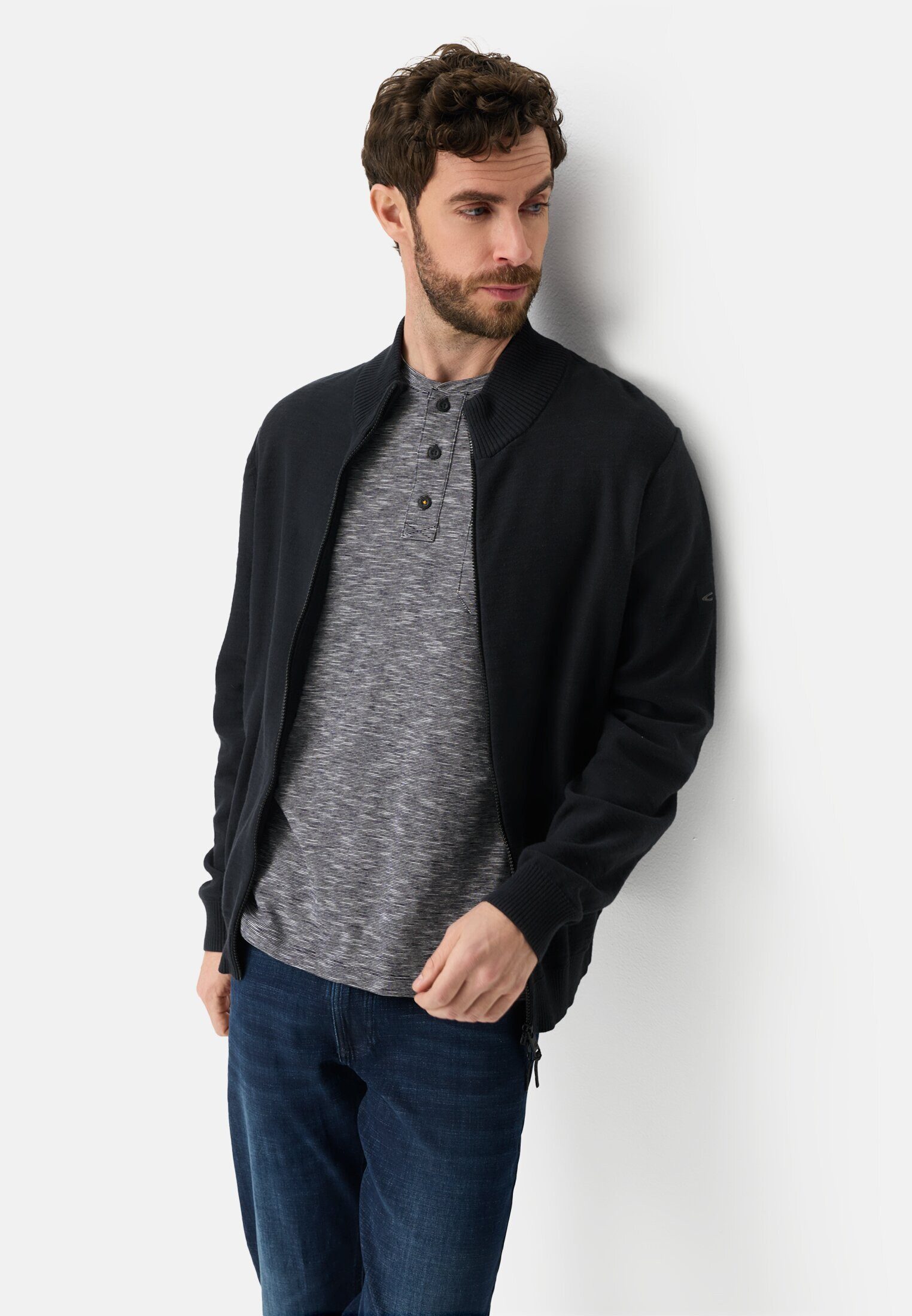 camel active T-Shirt mit Knopfleiste Kurzarm