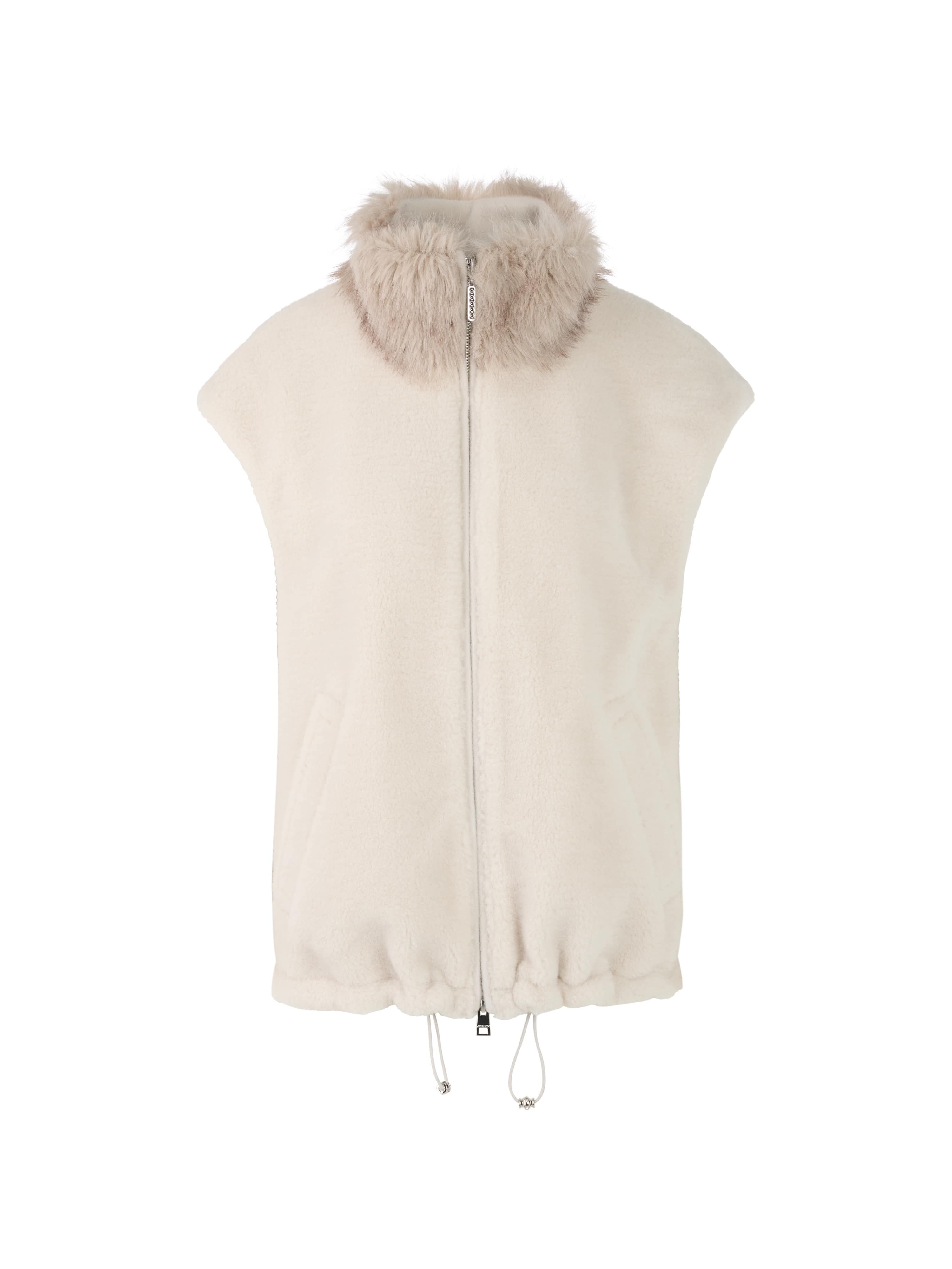 Marc Cain Plüschweste City Tours Premium Damenmode kuschelig, mit Fake Fur Kragen, 2-Wege-Reißverschluss – Bild 5 von 5