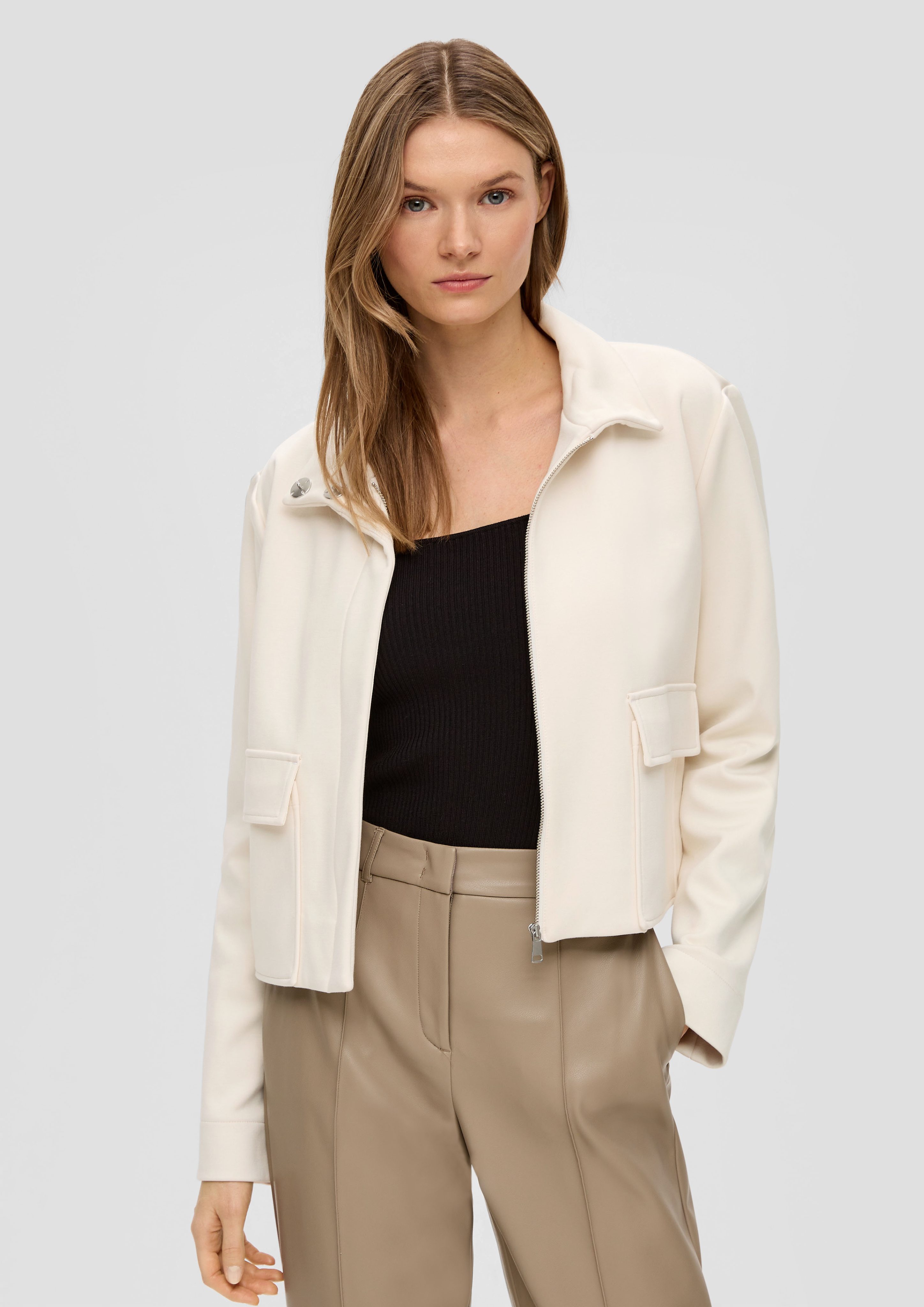 Funktionsjacke Jersey-Jacke mit Stehkragen