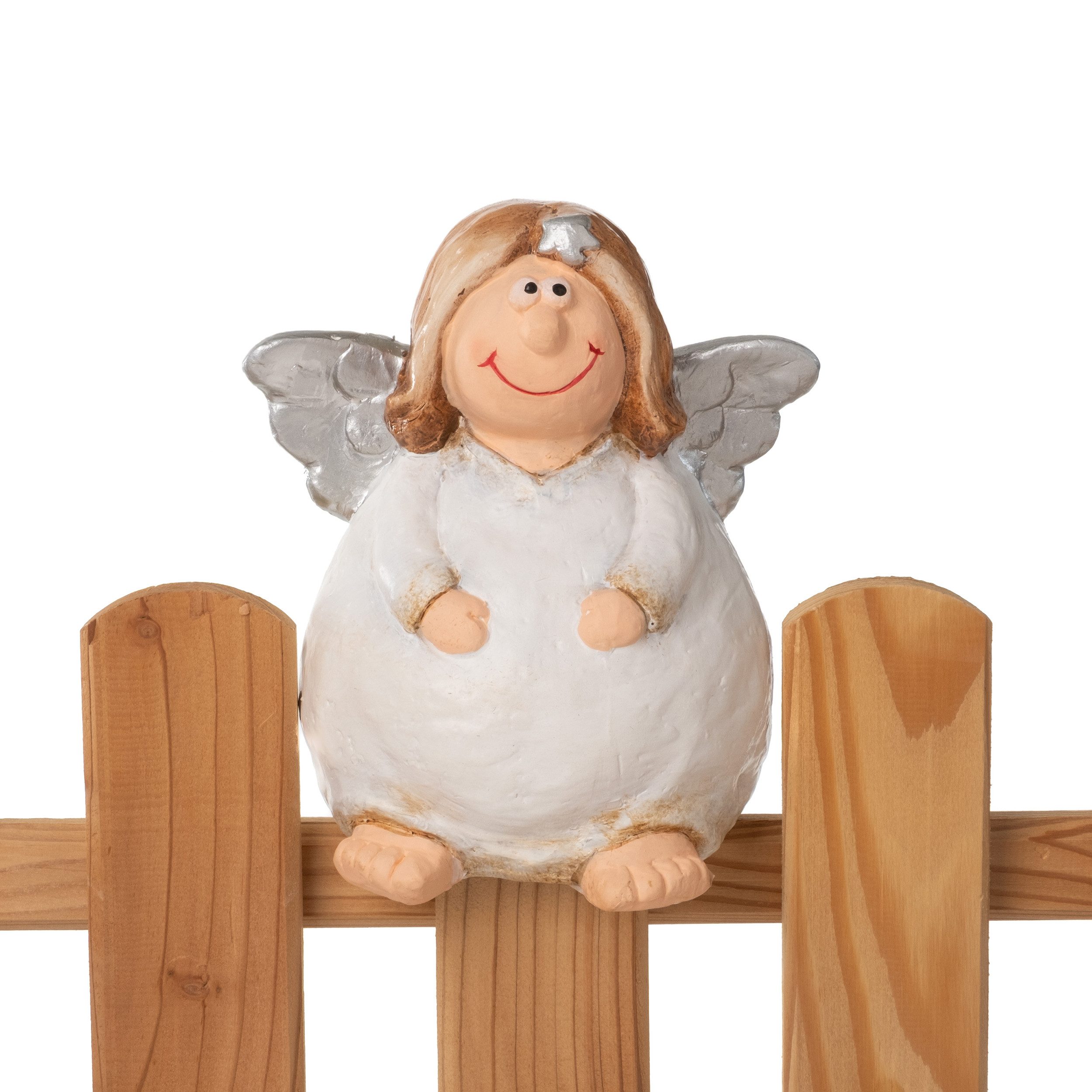 Annastore Dekofigur Zaunhocker Keramik Weihnachten Nikolaus Engel Elch Schneemann, Deko Figur für Zaun Regal Fensterbank Adventszeit