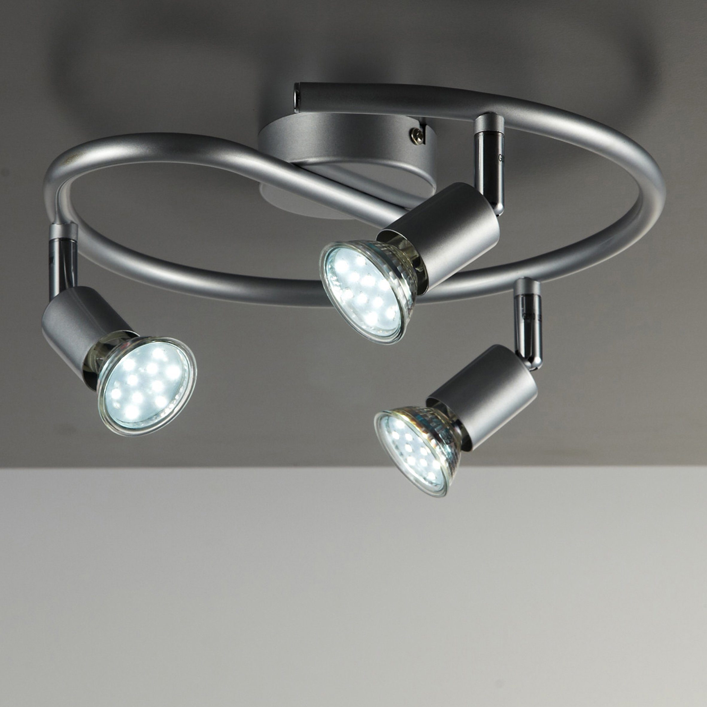Deckenlampe, Lumen LED Leuchtmittel x 3 Deckenleuchte B.K.Licht LED 250 Deckenspots, wechselbar, schwenkbar, Watt Warmweiß, 3