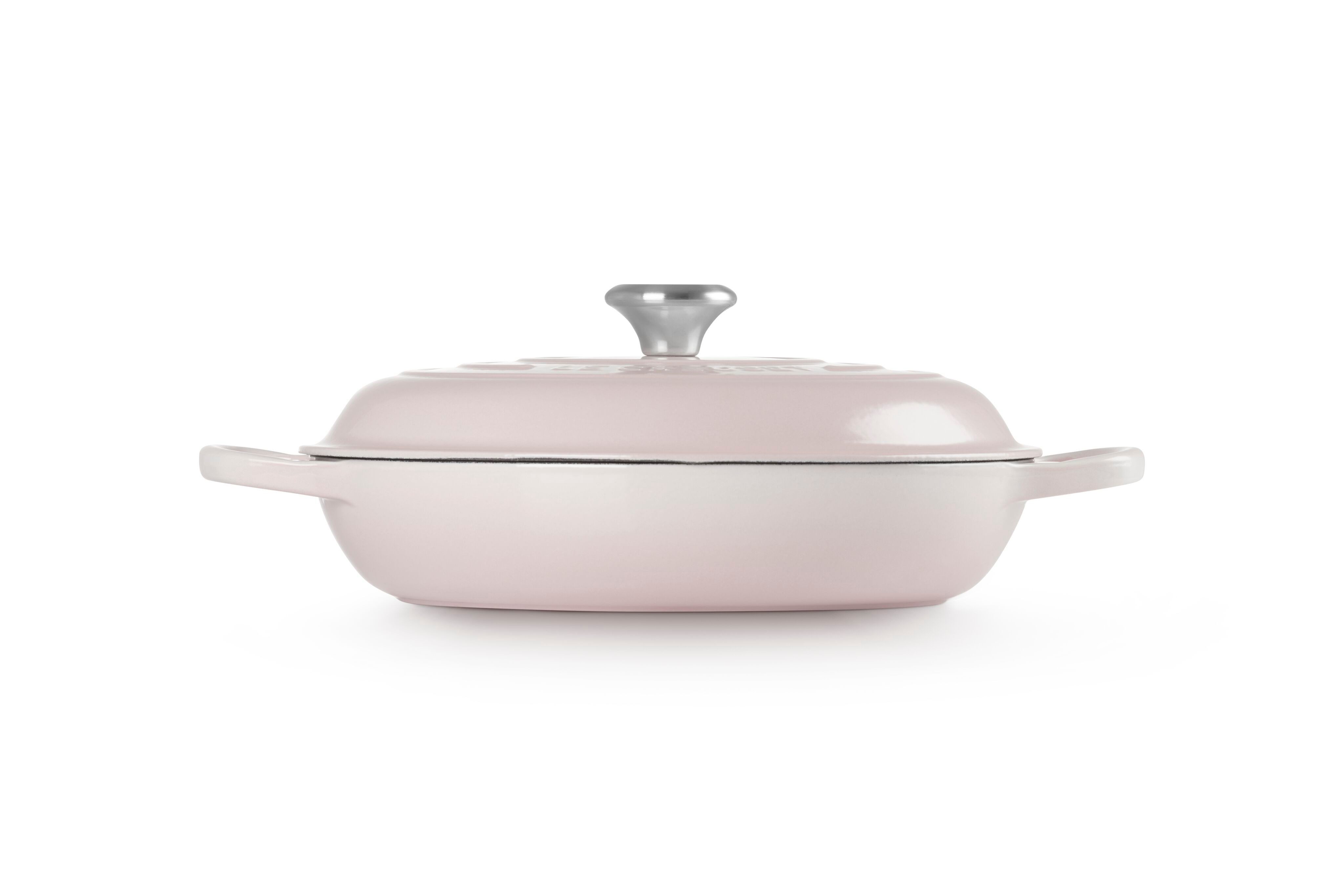 LE CREUSET Bratentopf Gourmet-Profitopf, Gusseisen, Ø 30 cm, 6,7 l, 5,56 kg, Shell Pink, 21180307774430