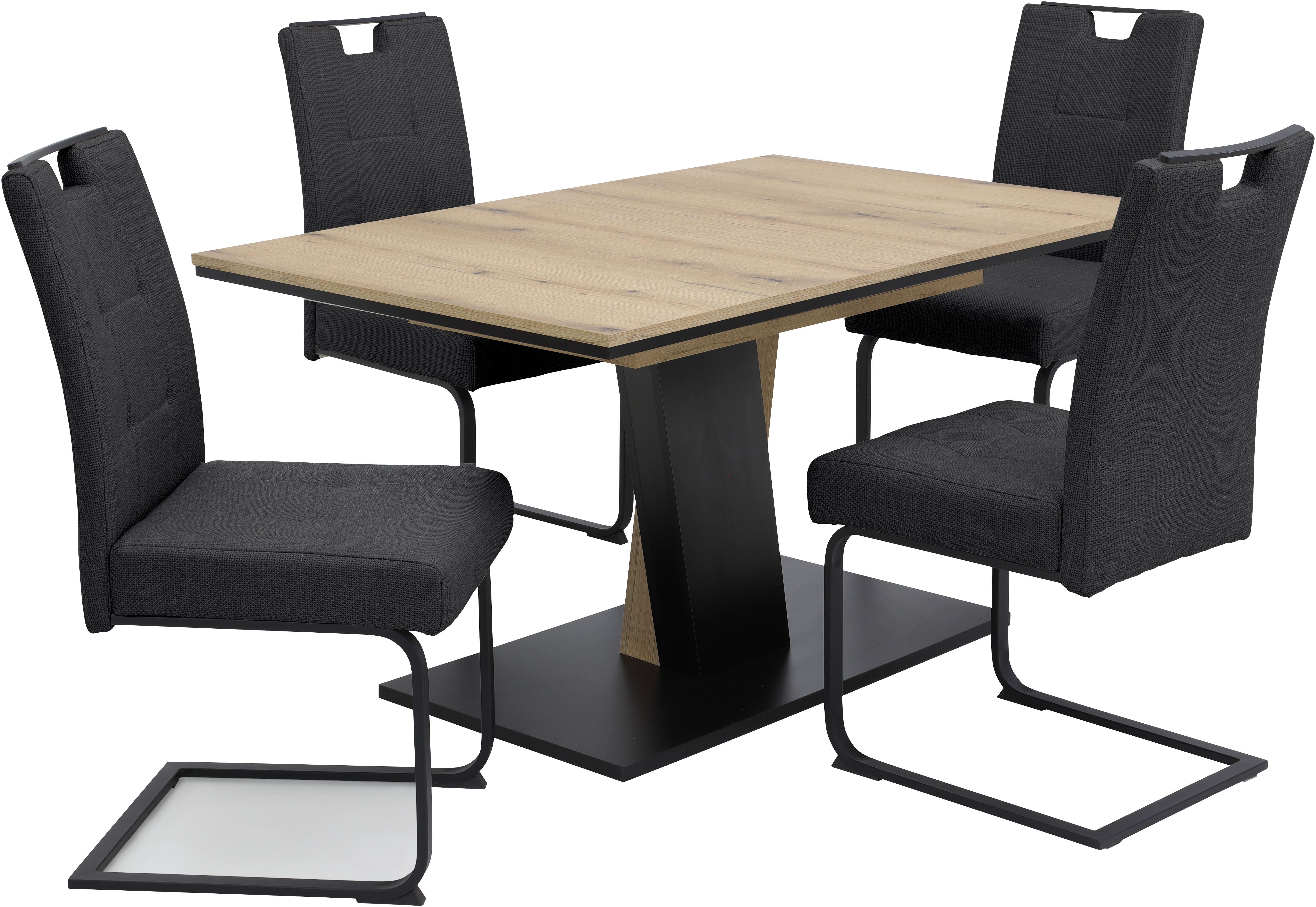 HELA Essgruppe BEKE, (Set, 5-tlg), Mit Synchronauszug, Freischwinger XL Sitzbreite, Federkorb, Griff