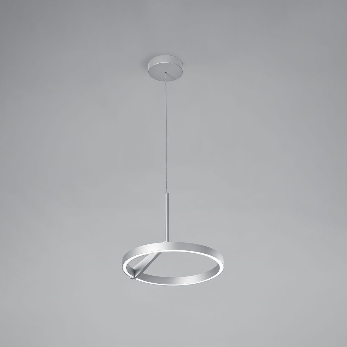 Vivida International LED-Hängeleuchte Meridiana Ring Pendelleuchte mit Up-Down Licht, Titanium, Ø: 33 cm, LED fest integriert, Warmweiß, Hängelampe