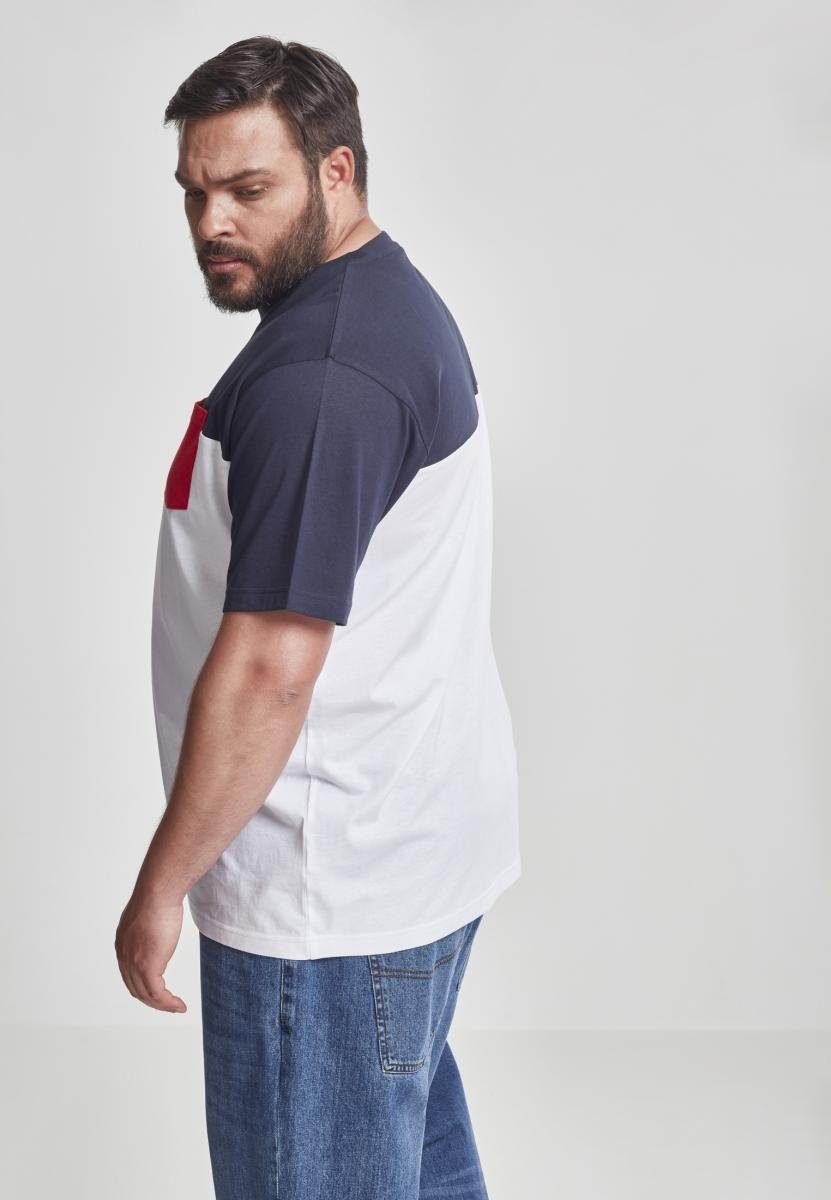 URBAN T-Shirt (1-tlg) Tee Pocket white/navy/firered 3-Tone CLASSICS T-Shirt