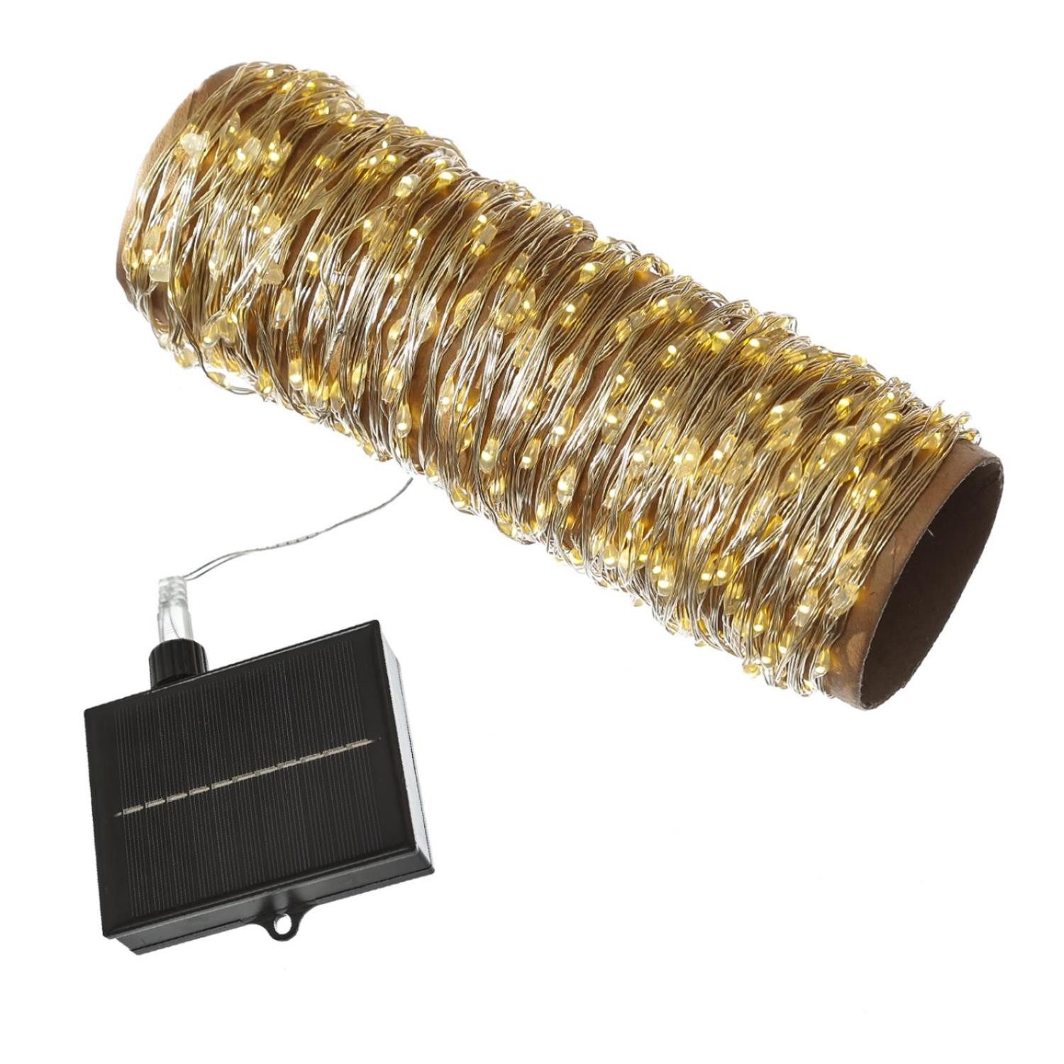MARELIDA LED-Lichterkette Solar Silberdraht warmweiß 18m günstig online kaufen