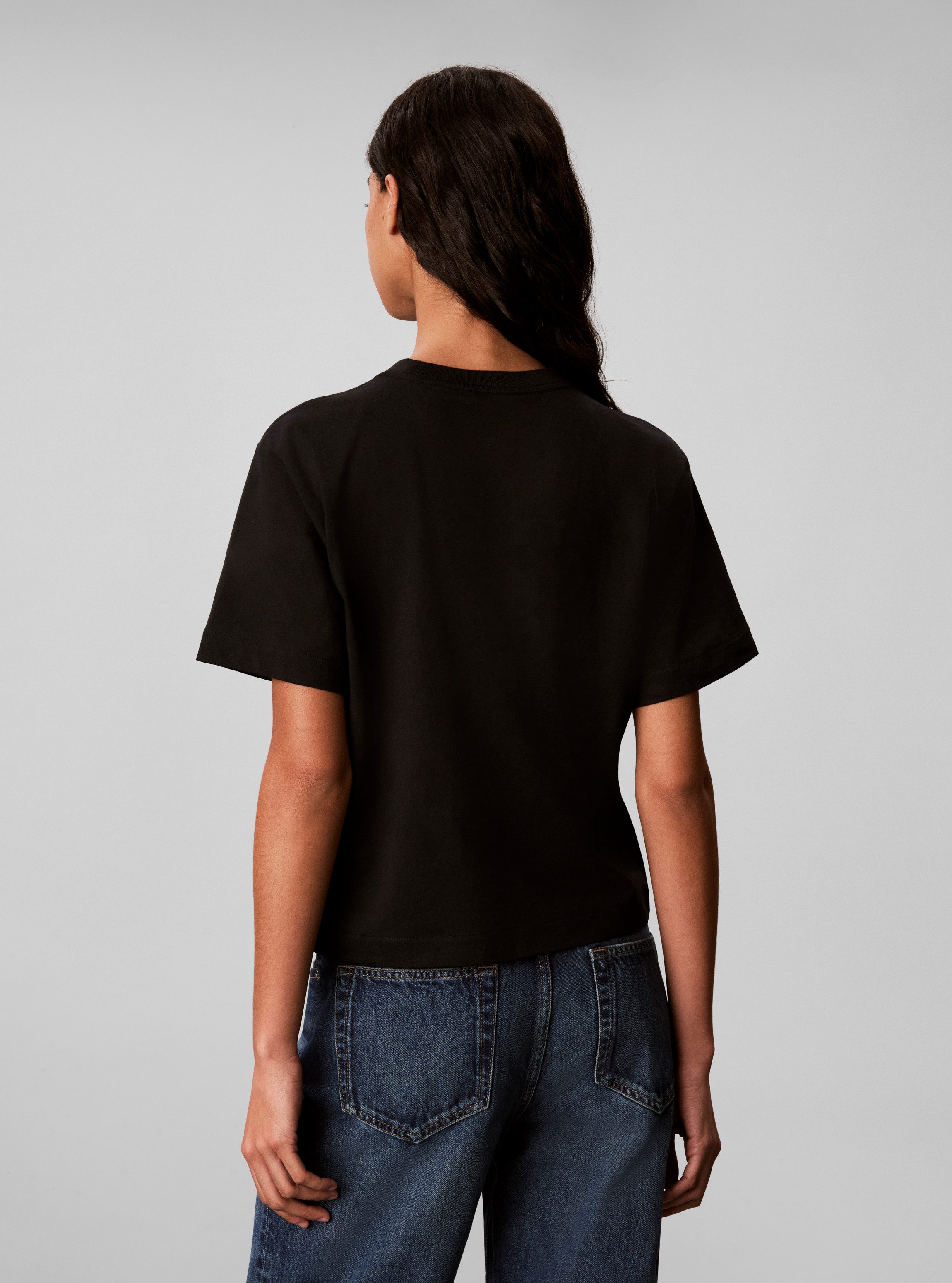 Calvin Klein Jeans T-Shirt BOXY HAND DRAWN MONOLOGO TEE Regular fit, Logoschriftzug – Bild 4 von 5