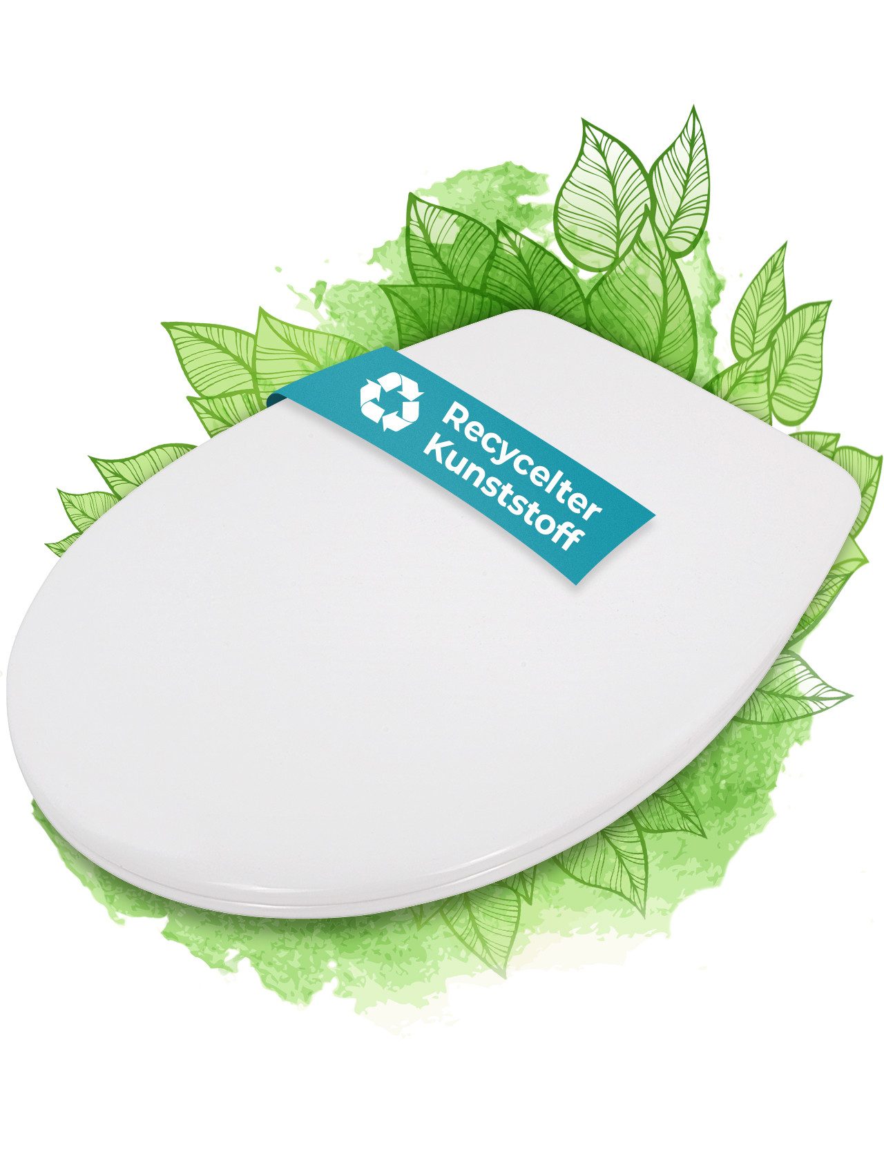 Calmwaters WC-Sitz Recyclat, 100 % recycelter Kunststoff, mit Absenkautomatik, Top-Fix, 26LP6151