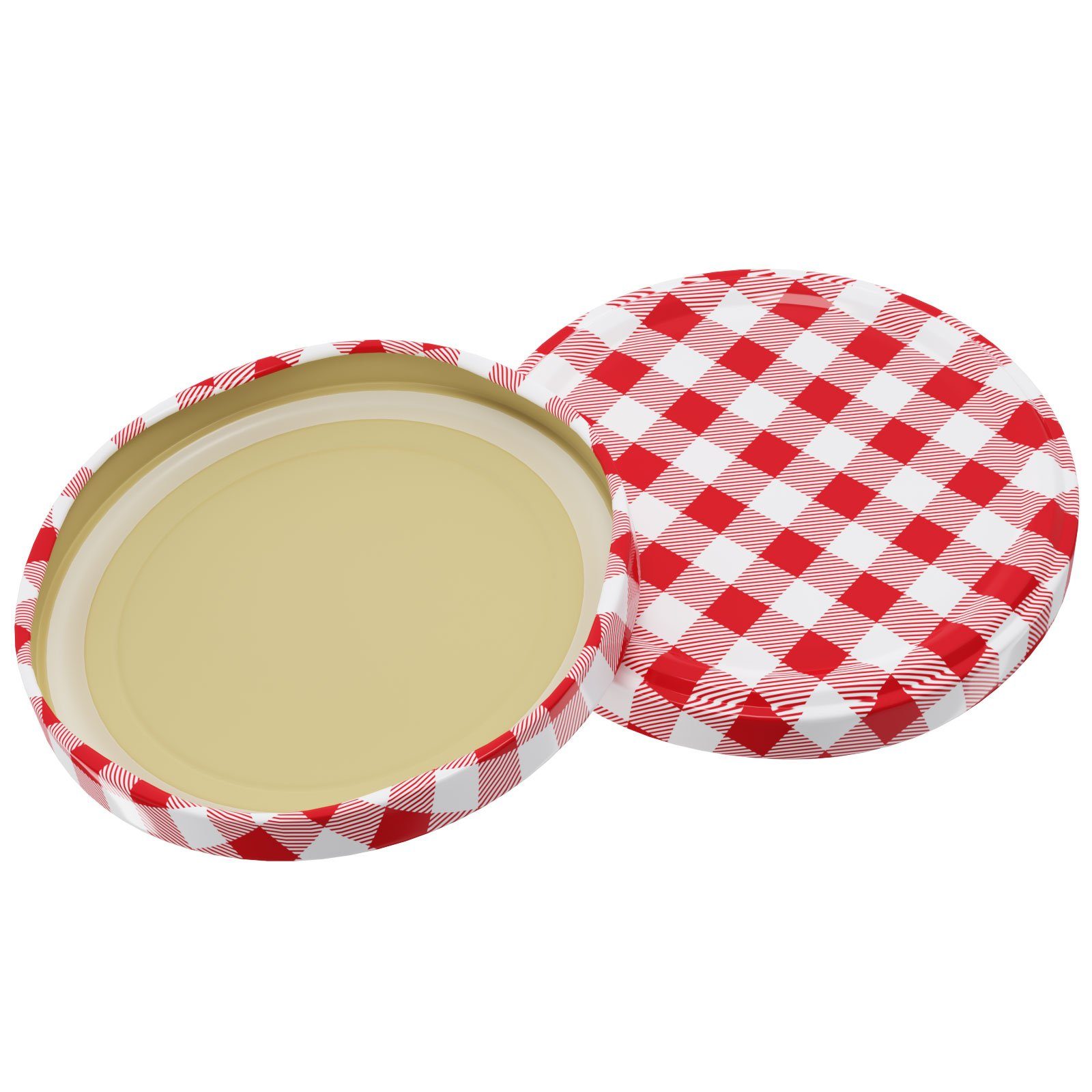 Wellgro Vorratsglas Einmachgläser Schraubdeckel rot kariert - 435 ml, (12-tlg)