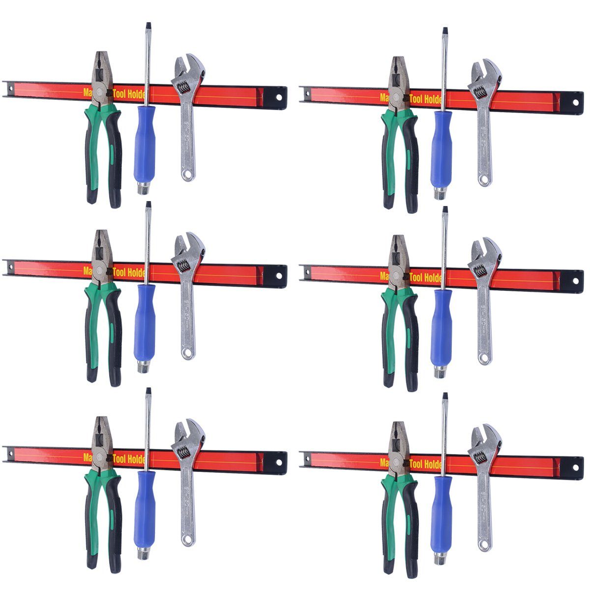 COSTWAY Magnet-Werkzeugleiste, 6-tlg., Werkzeughalter 46cm, Magnetleiste günstig online kaufen