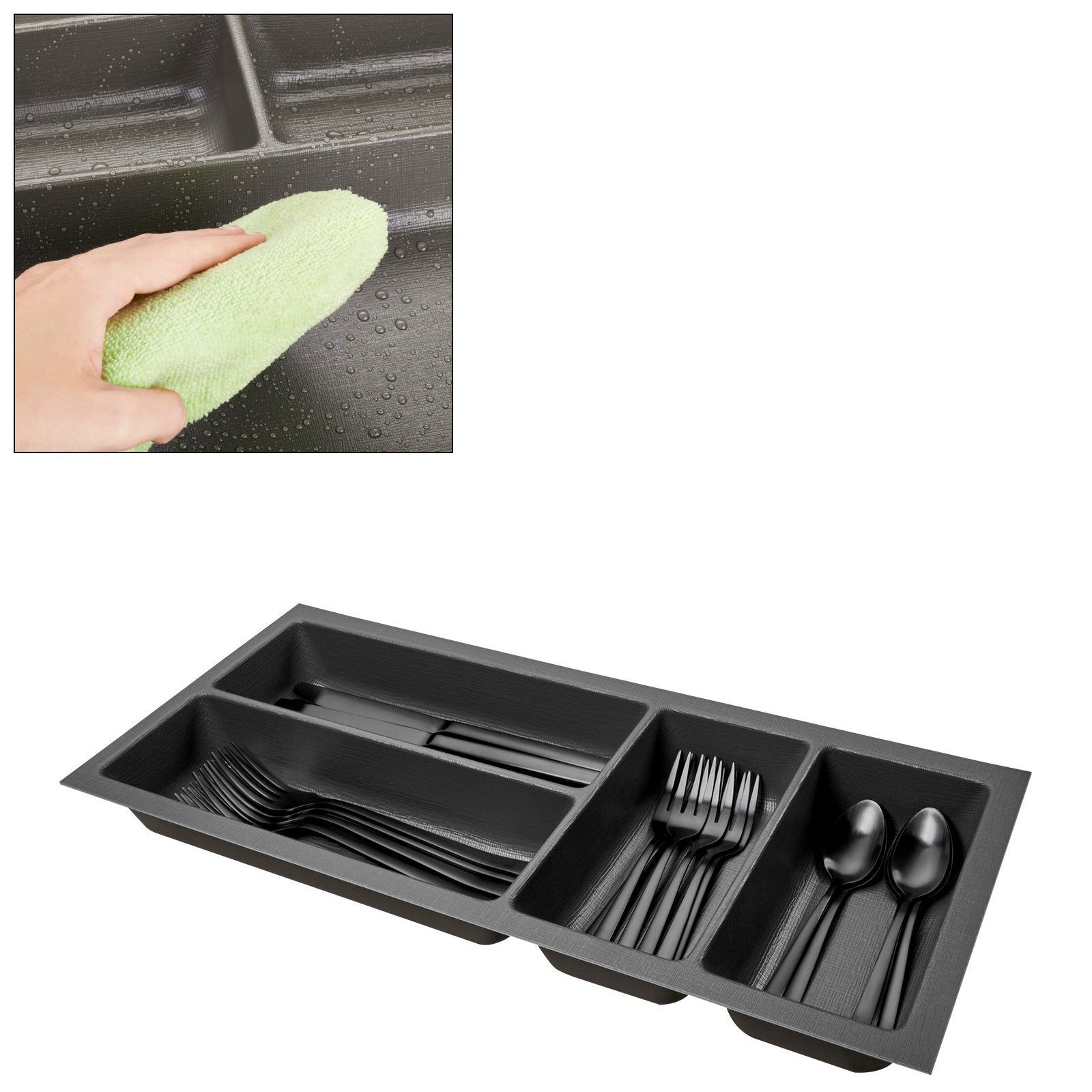 SO-TECH® Besteckeinsatz Orga-Box-3 silbergrau Canvas Besteckeinsätze günstig online kaufen