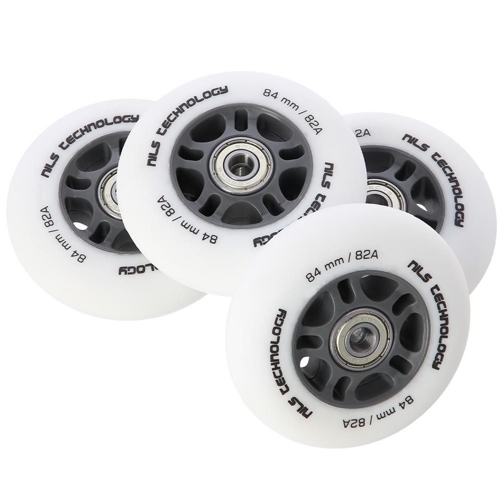 NILS EXTREME Inlineskates-Rolle Inliner 4 Rollen Räder PU 84x24mm 82A + 8x ABEC-9 Lager