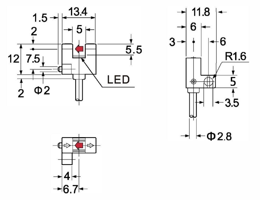 TRU COMPONENTS Lichtsensor TRU COMPONENTS Gabel-Lichtschranke SK-202NA-W hellsc, (SK-202NA-W) TC-10329320 F-Typ